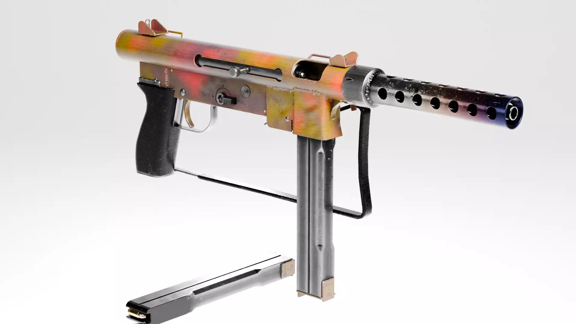 SMG M76 AUTOMATIC RIFLE SMITH WESSON LOW POLY Low-poly 3D model_0