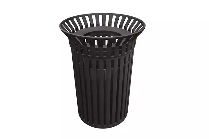 Black Steel Outdoor Trash 3D model