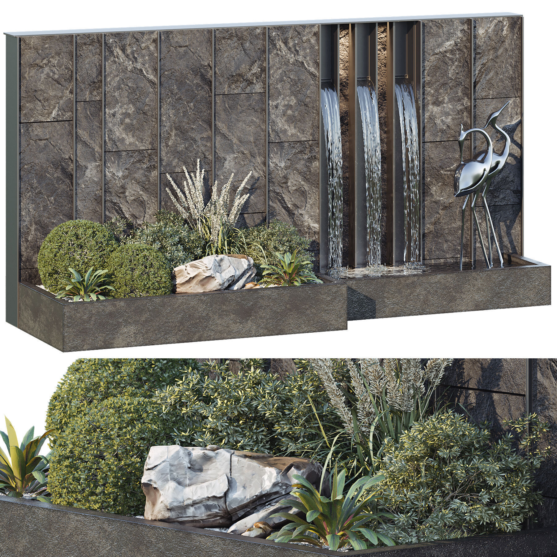 Waterfall fountains cascade 35 3D model_2