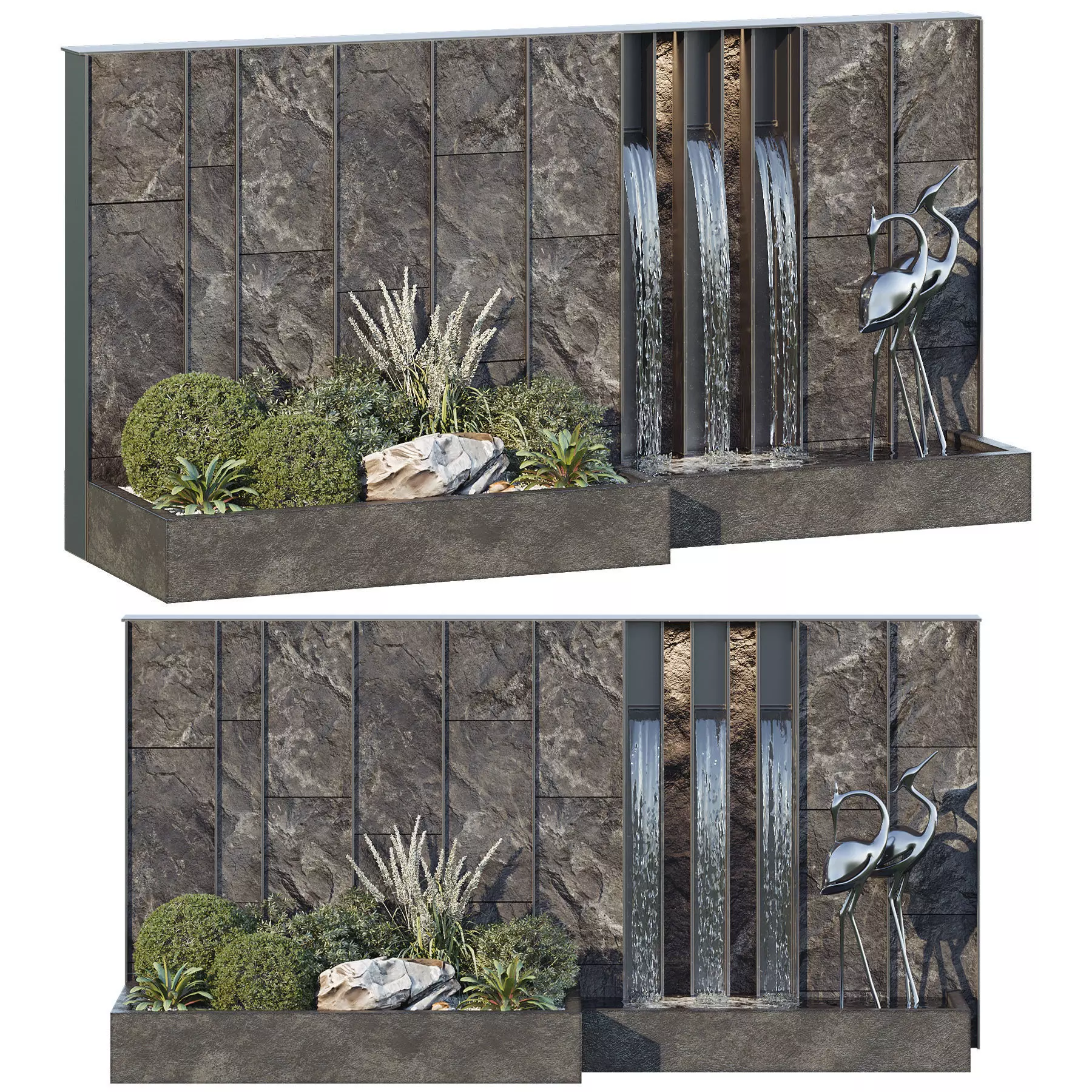 Waterfall fountains cascade 35 3D model_0