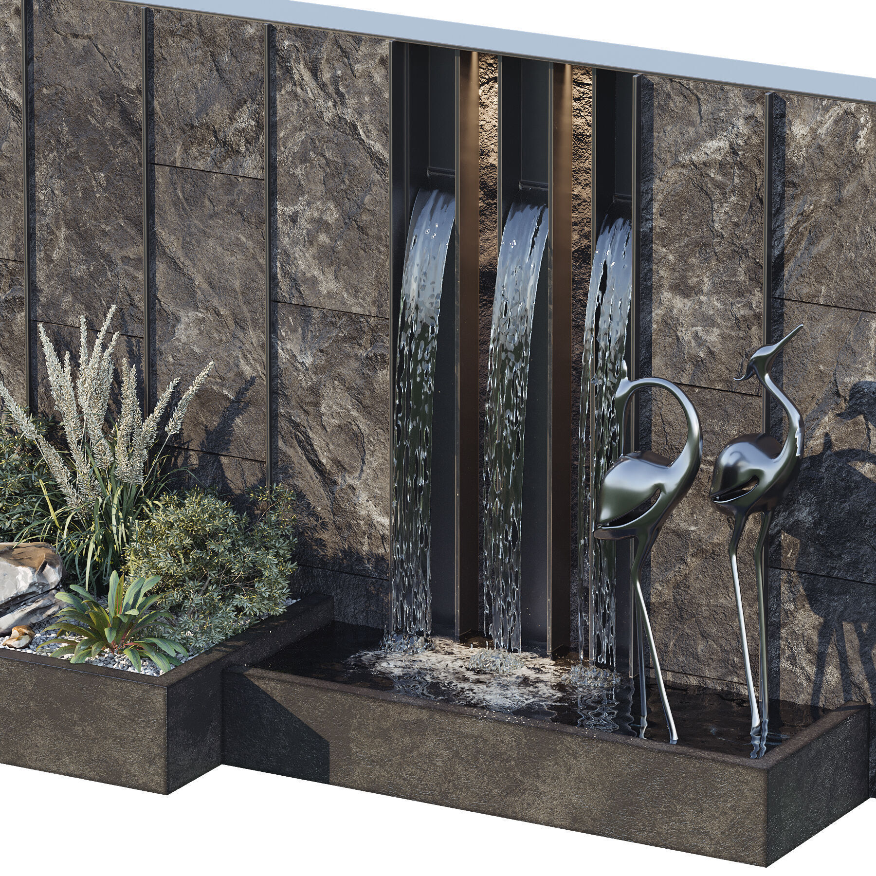 Waterfall fountains cascade 35 3D model_3