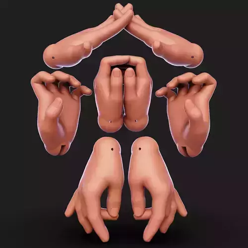 Hand Bjd doll Print stl File Set of hands 4 pairs 