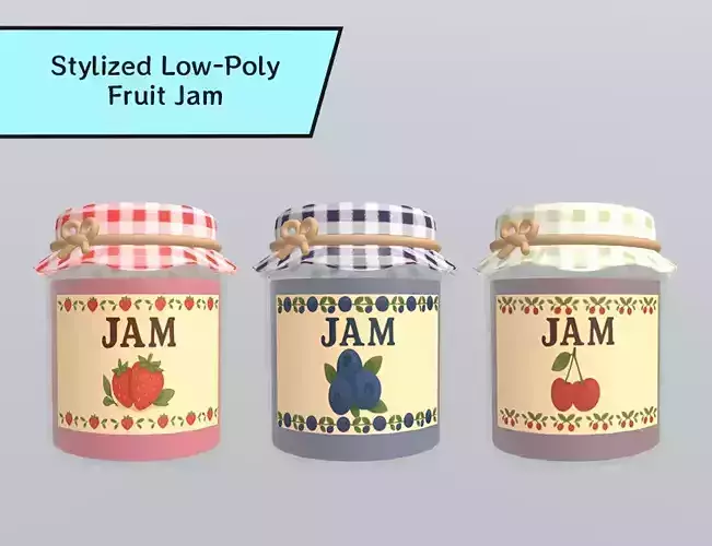 Stylized Low-Poly Fruit Jam Pack