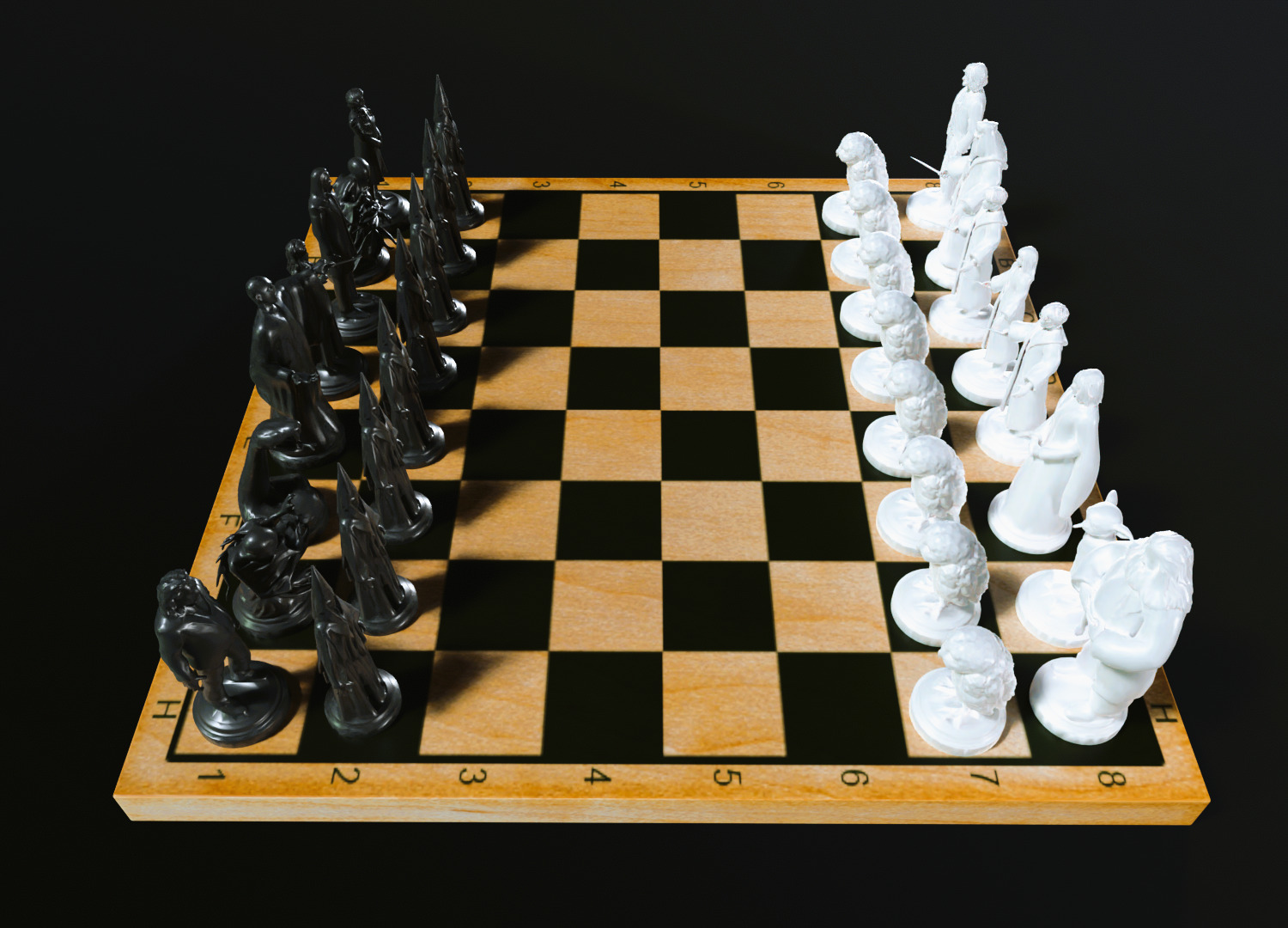 Harry Potter Chess set miniatures 3D print model_2