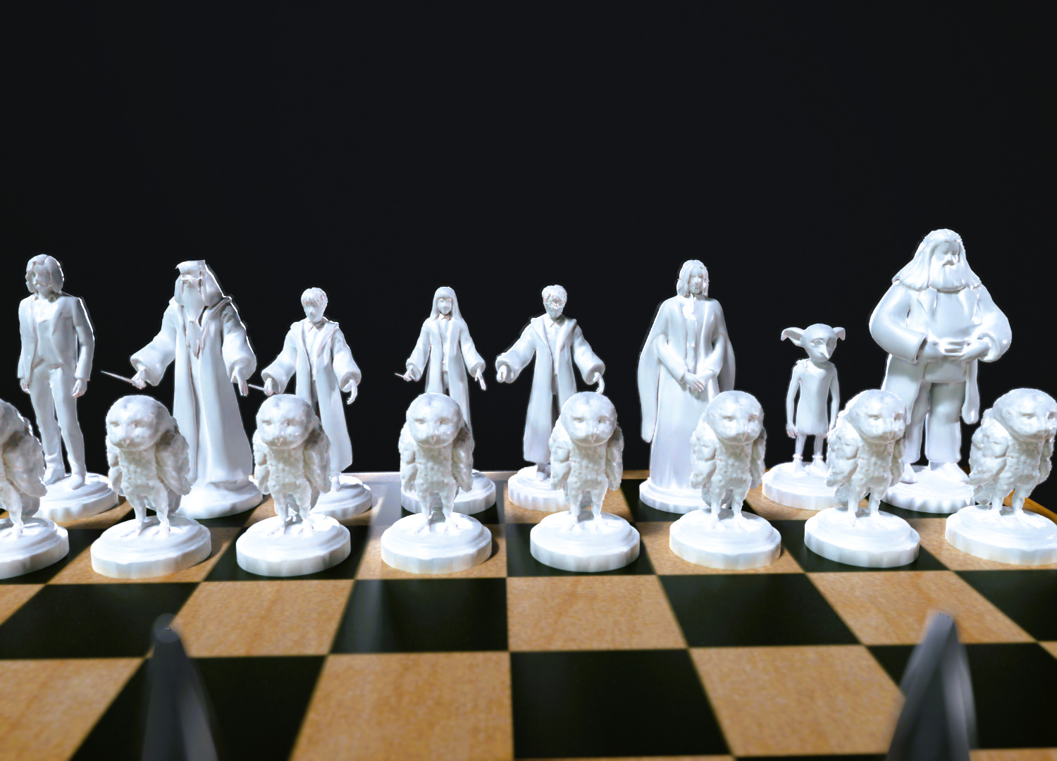 Harry Potter Chess set miniatures 3D print model_8