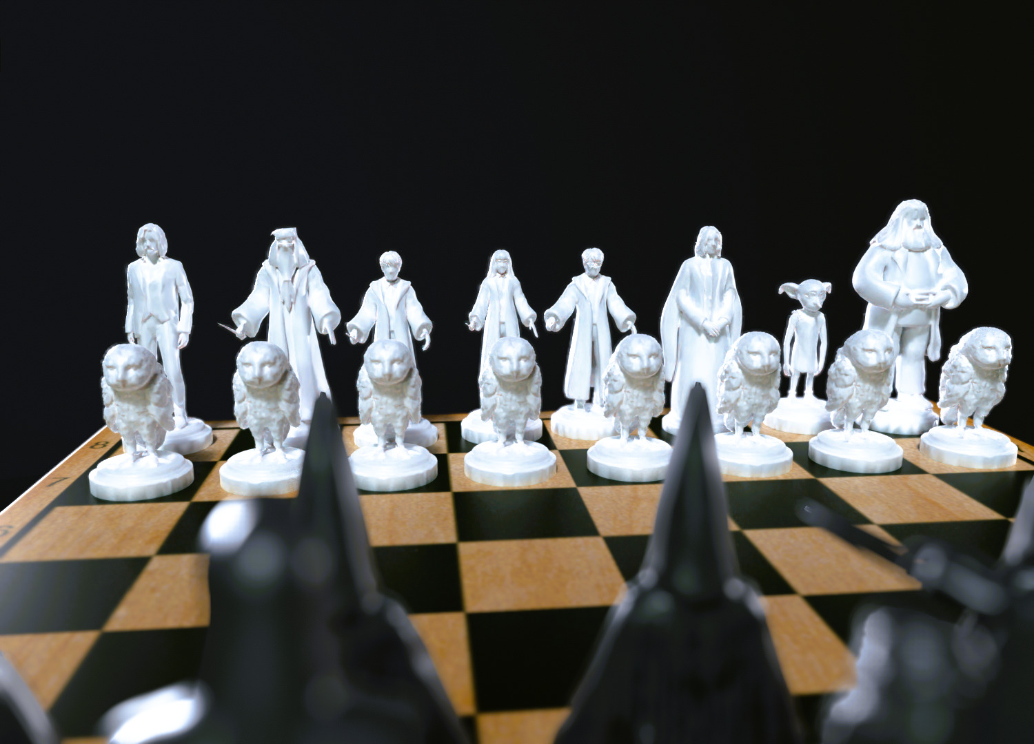 Harry Potter Chess set miniatures 3D print model_5