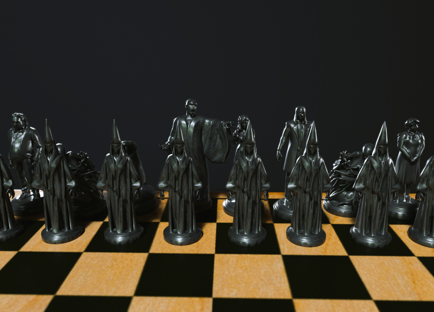 Harry Potter Chess set miniatures 3D print model_7