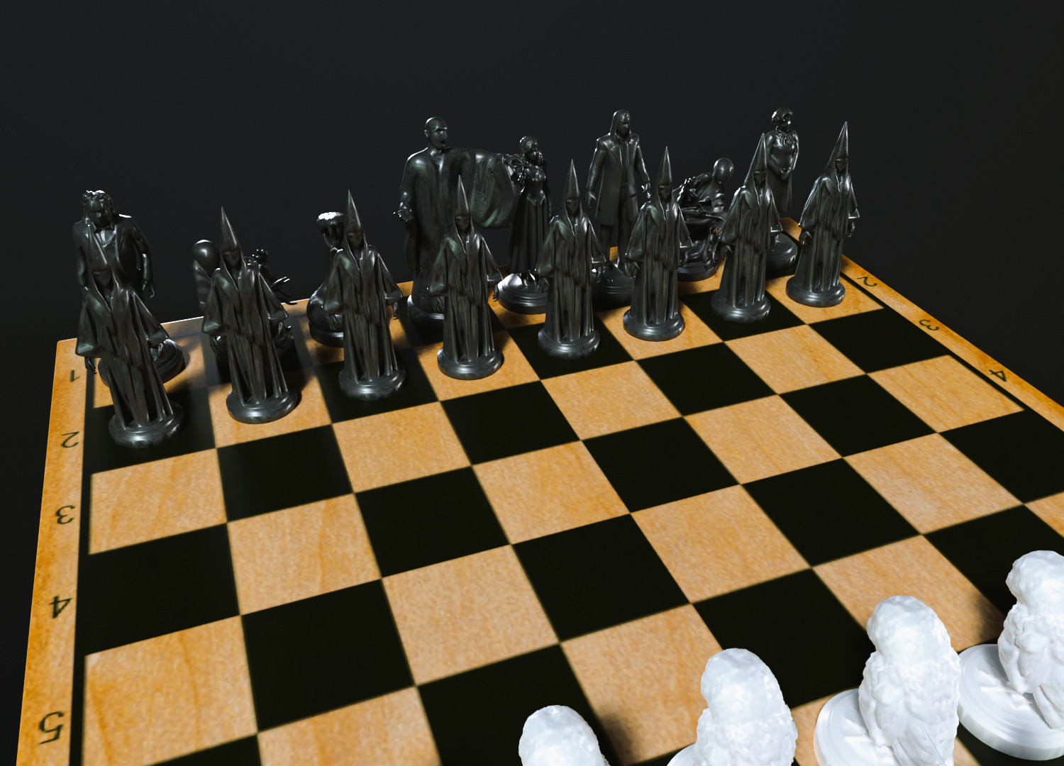 Harry Potter Chess set miniatures 3D print model_4