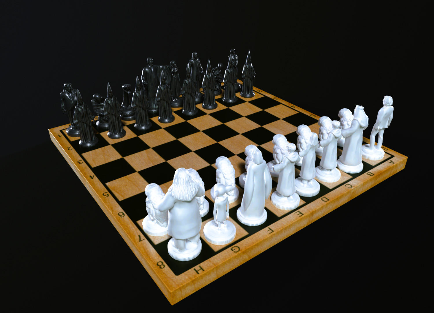 Harry Potter Chess set miniatures 3D print model_1