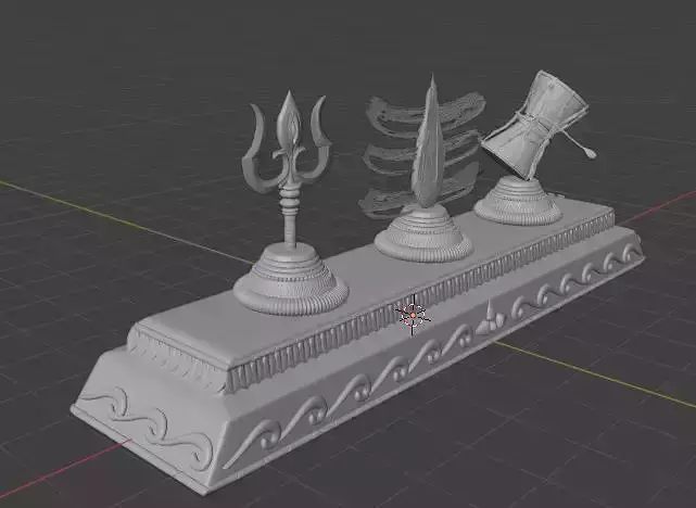 Shiva Symbols Set  Damru Tripundra and Trishul 