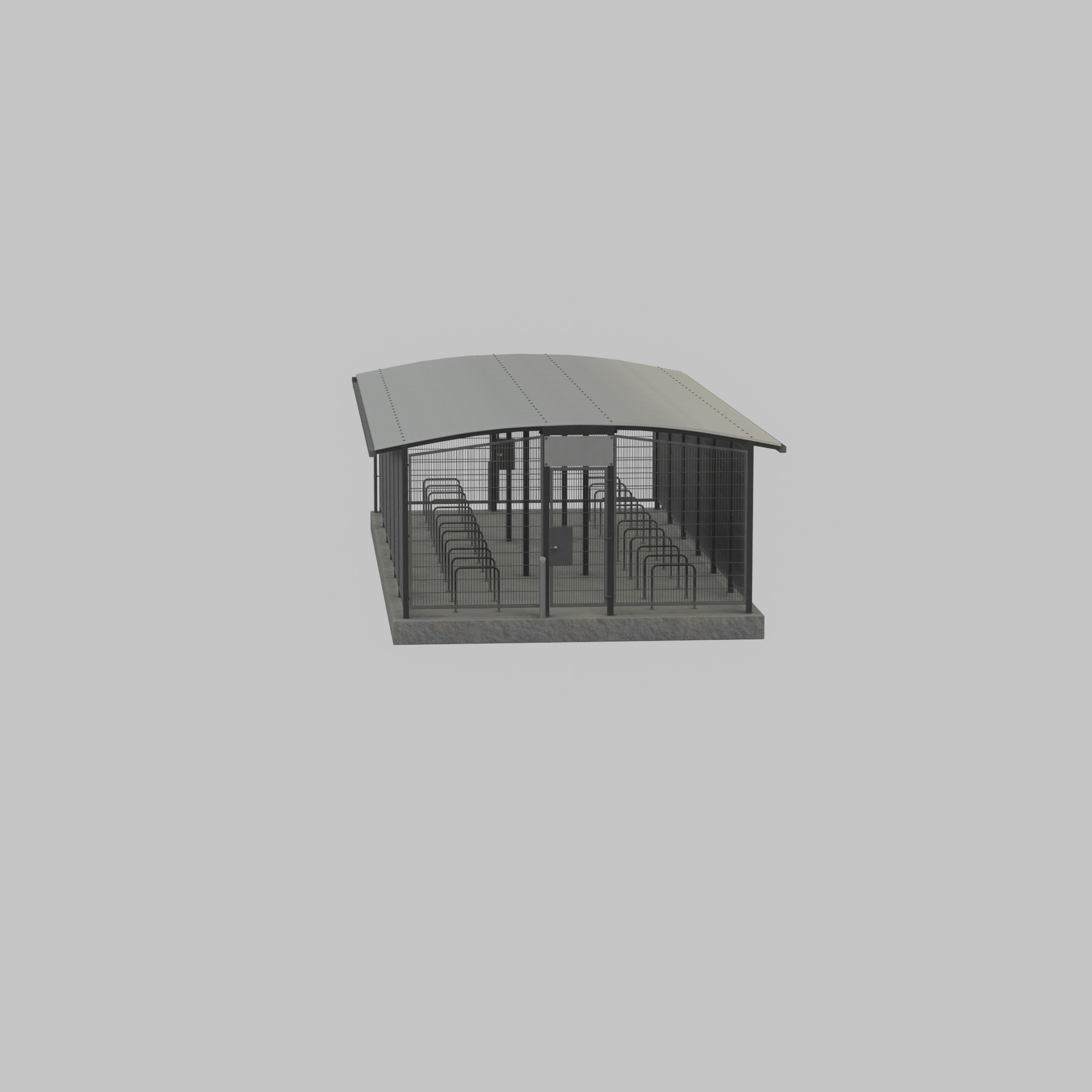 Leezenbox bicycle shelter with foundation Low-poly 3D model_41