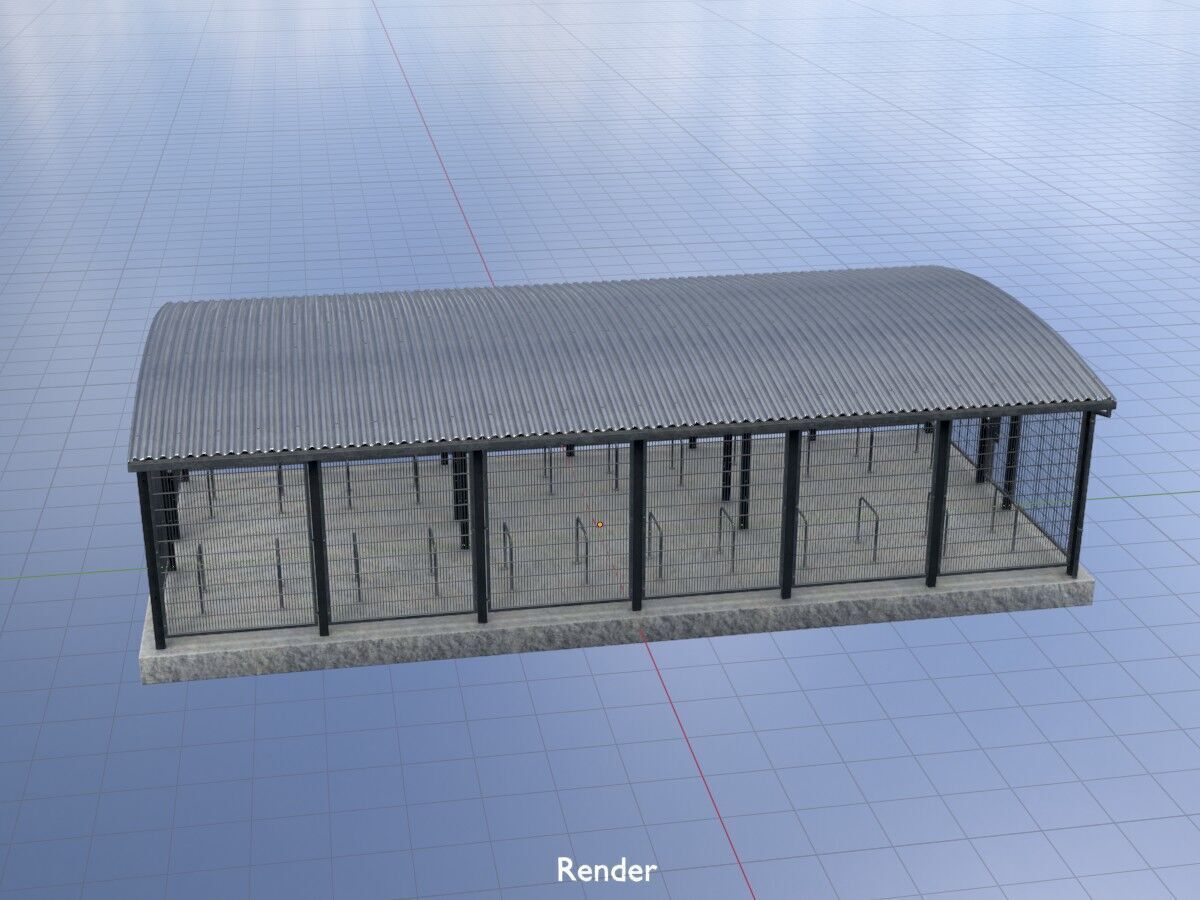 Leezenbox bicycle shelter with foundation Low-poly 3D model_18