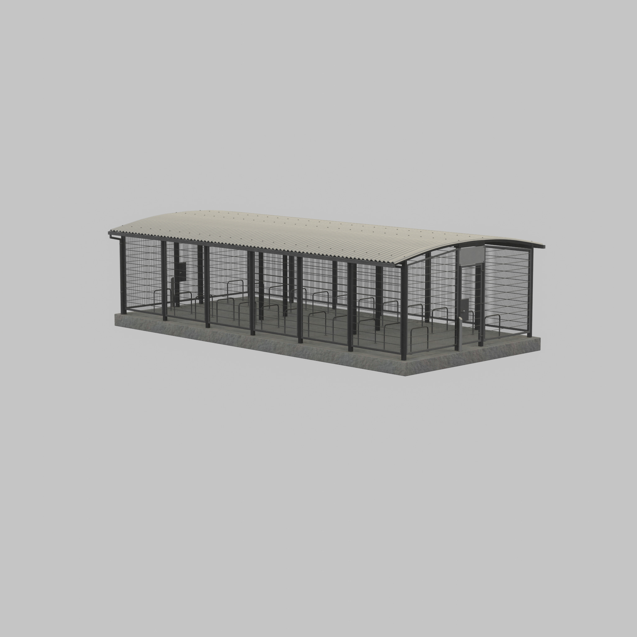 Leezenbox bicycle shelter with foundation Low-poly 3D model_36
