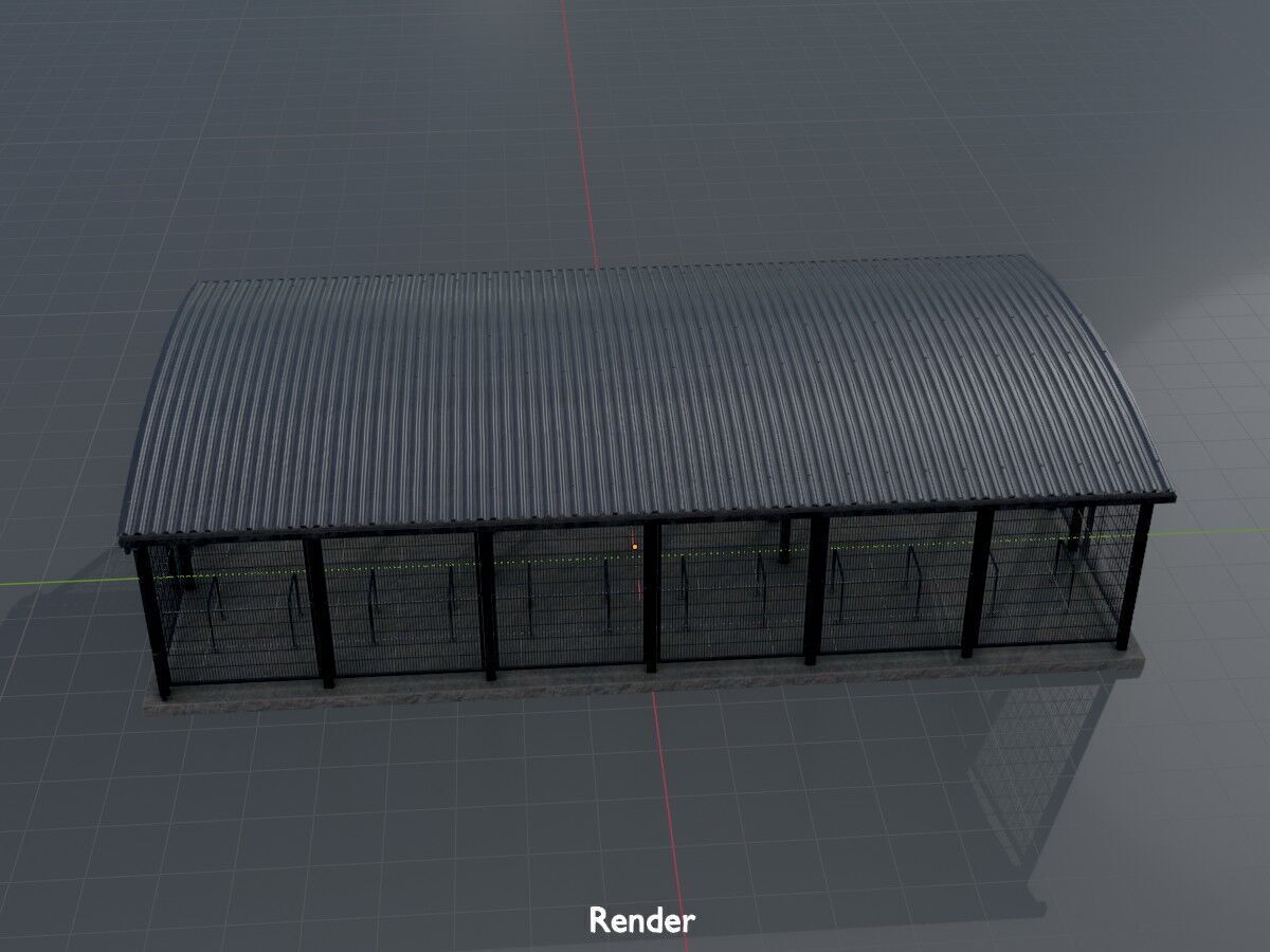 Leezenbox bicycle shelter with foundation Low-poly 3D model_16