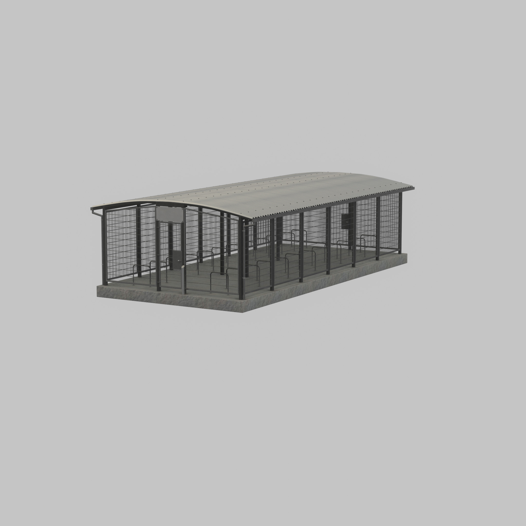 Leezenbox bicycle shelter with foundation Low-poly 3D model_22