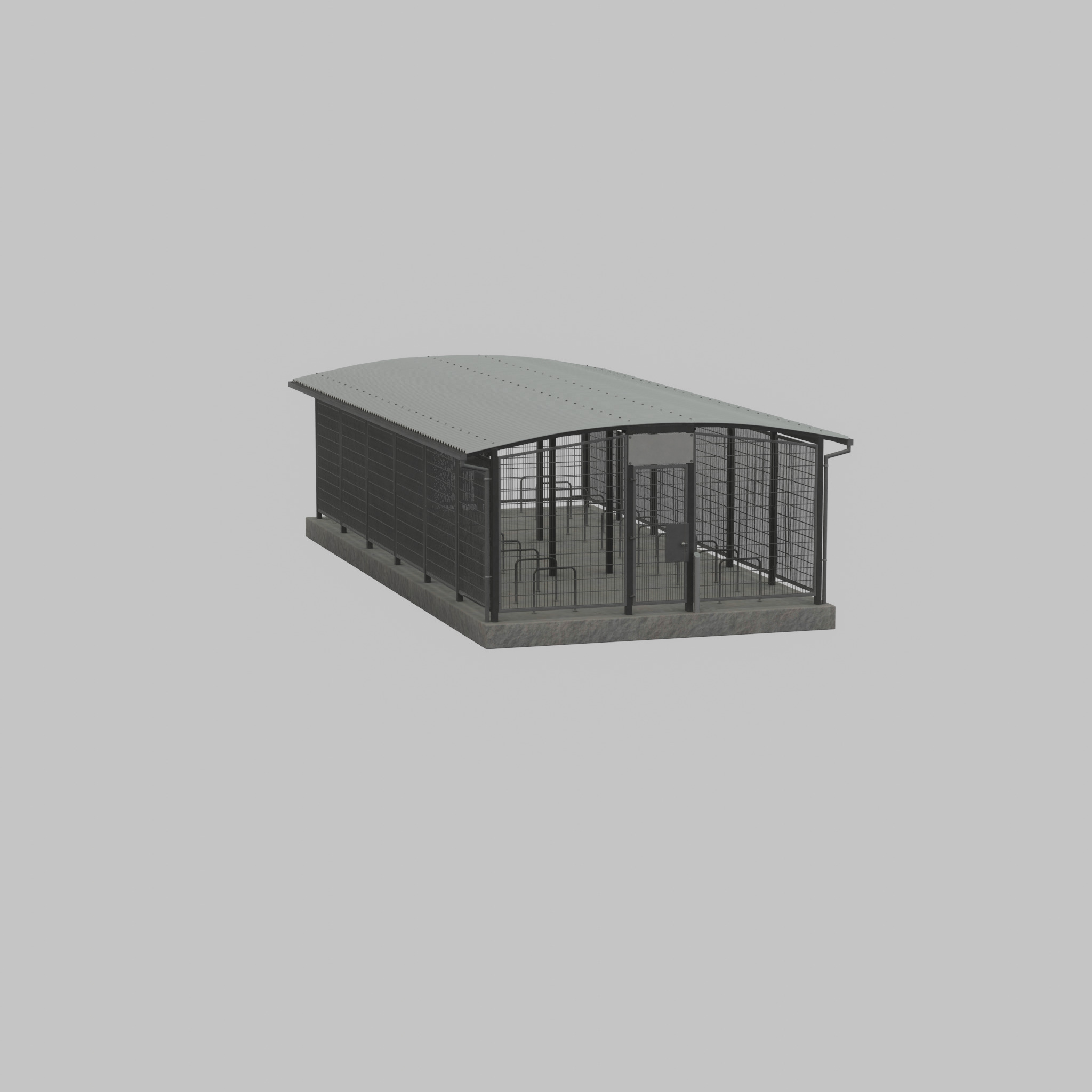 Leezenbox bicycle shelter with foundation Low-poly 3D model_54