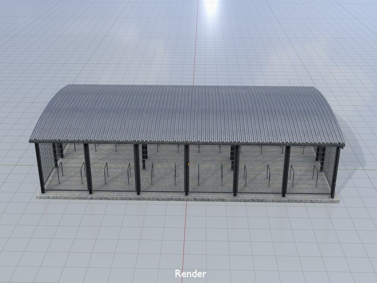 Leezenbox bicycle shelter with foundation Low-poly 3D model_14
