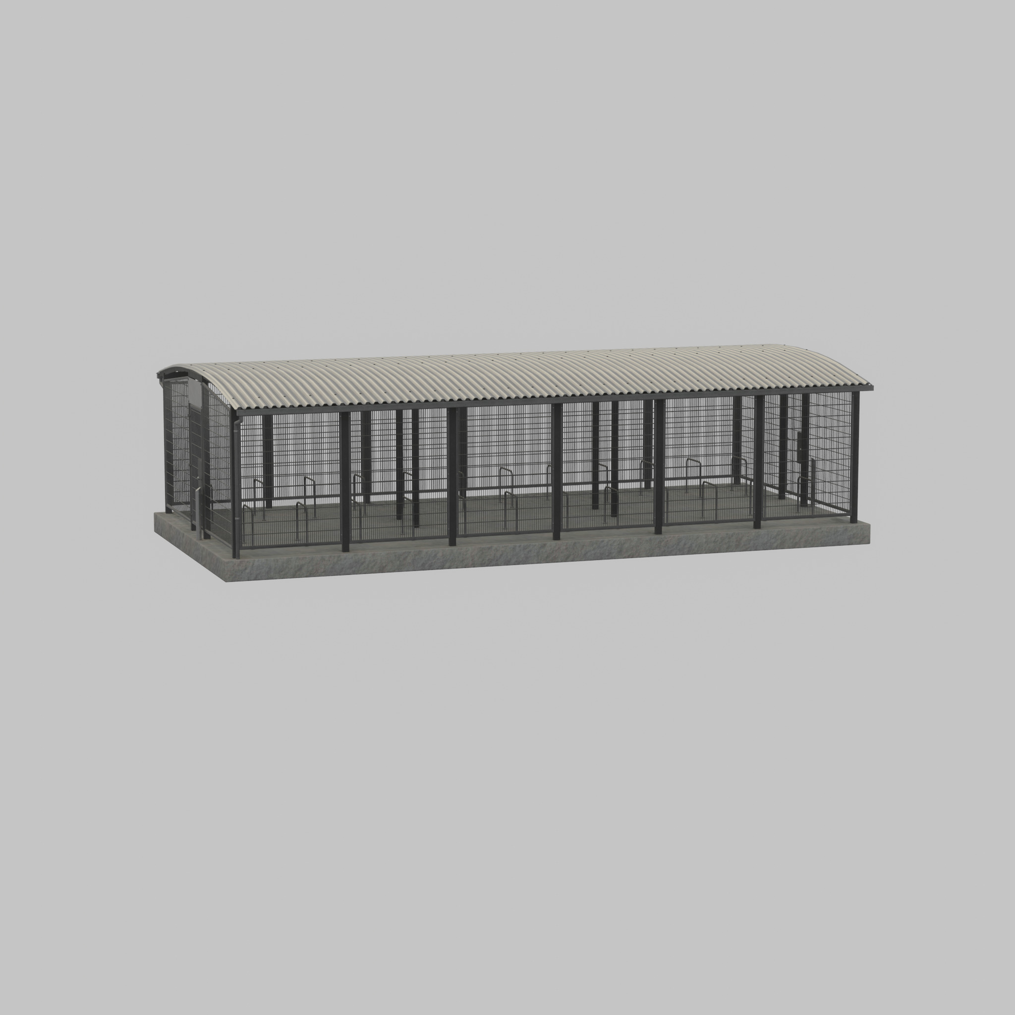 Leezenbox bicycle shelter with foundation Low-poly 3D model_27