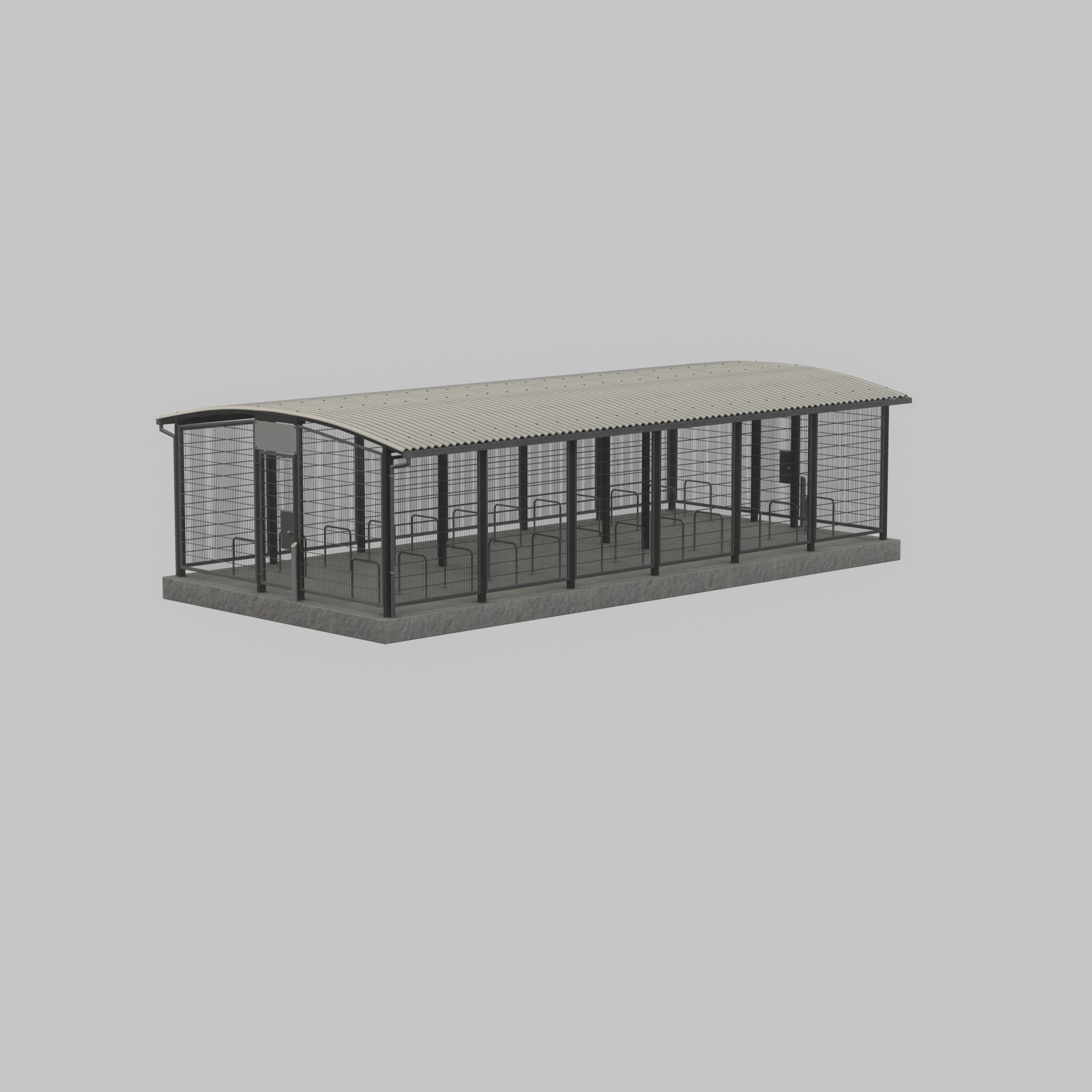 Leezenbox bicycle shelter with foundation Low-poly 3D model_24