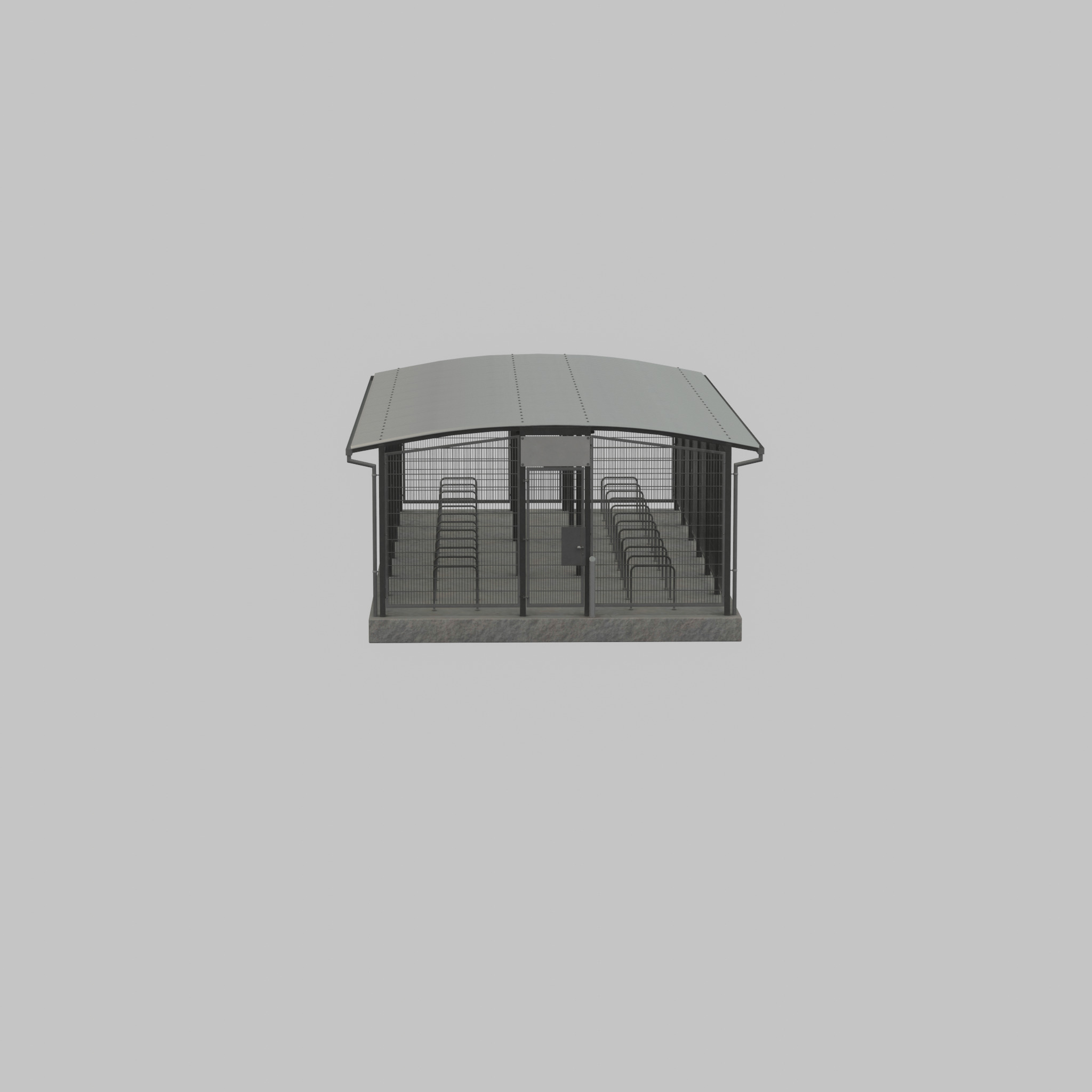 Leezenbox bicycle shelter with foundation Low-poly 3D model_62