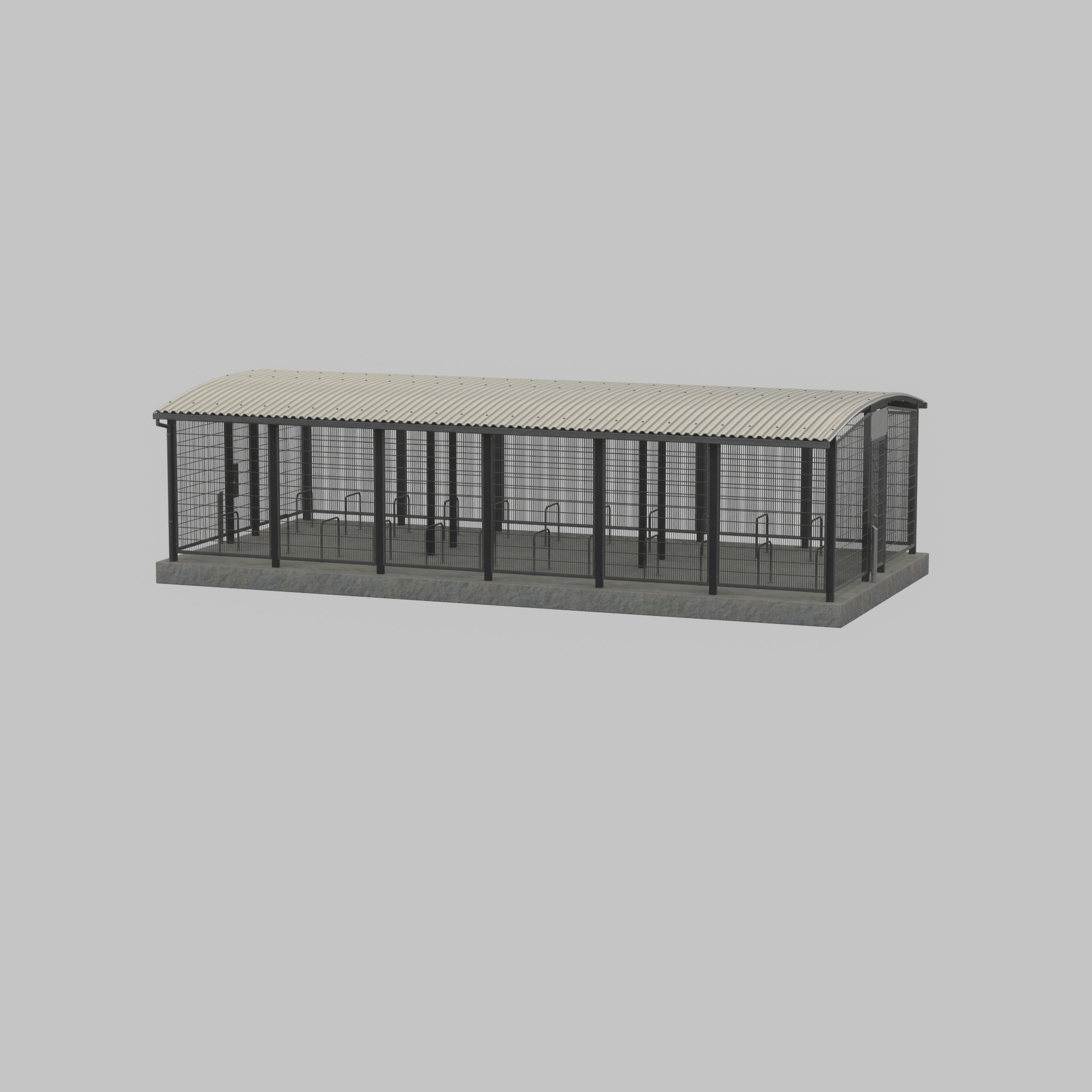 Leezenbox bicycle shelter with foundation Low-poly 3D model_33