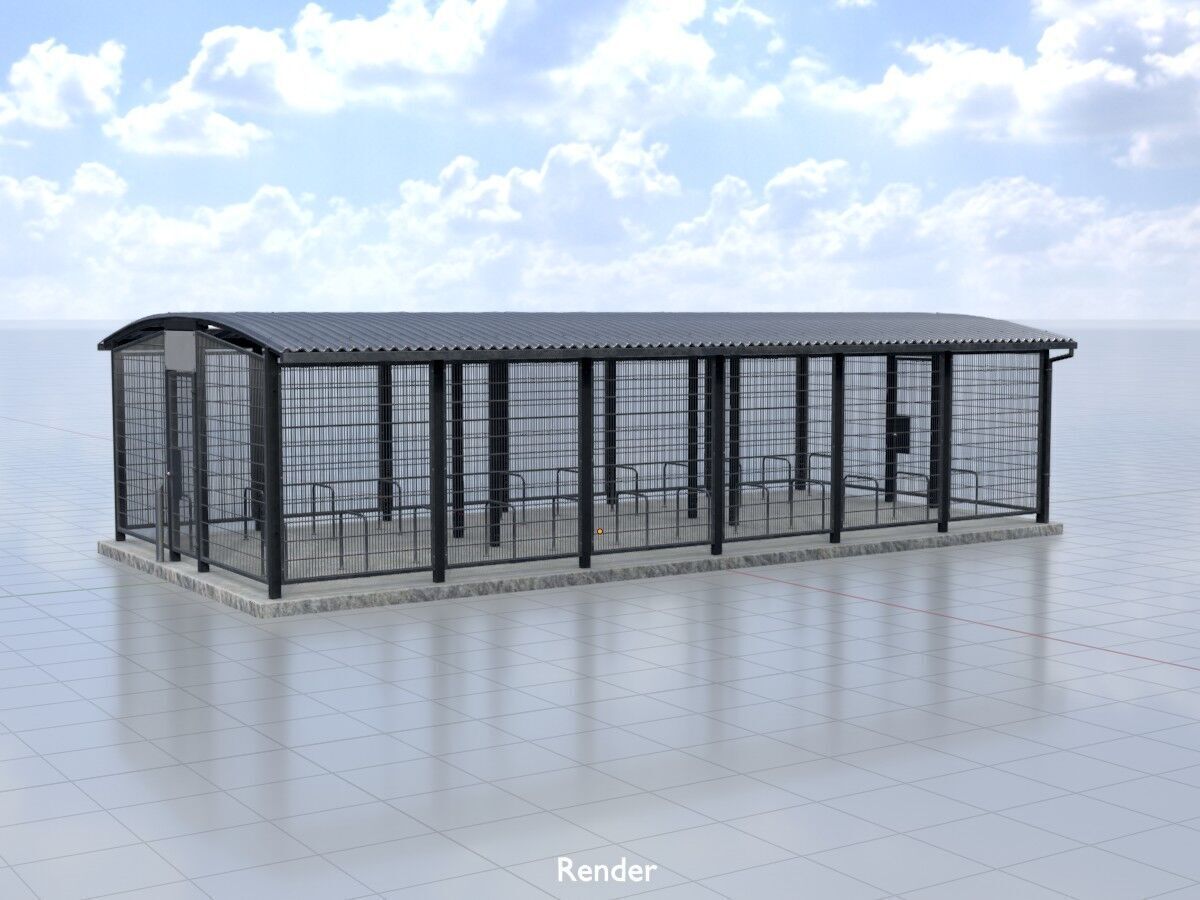 Leezenbox bicycle shelter with foundation Low-poly 3D model_13