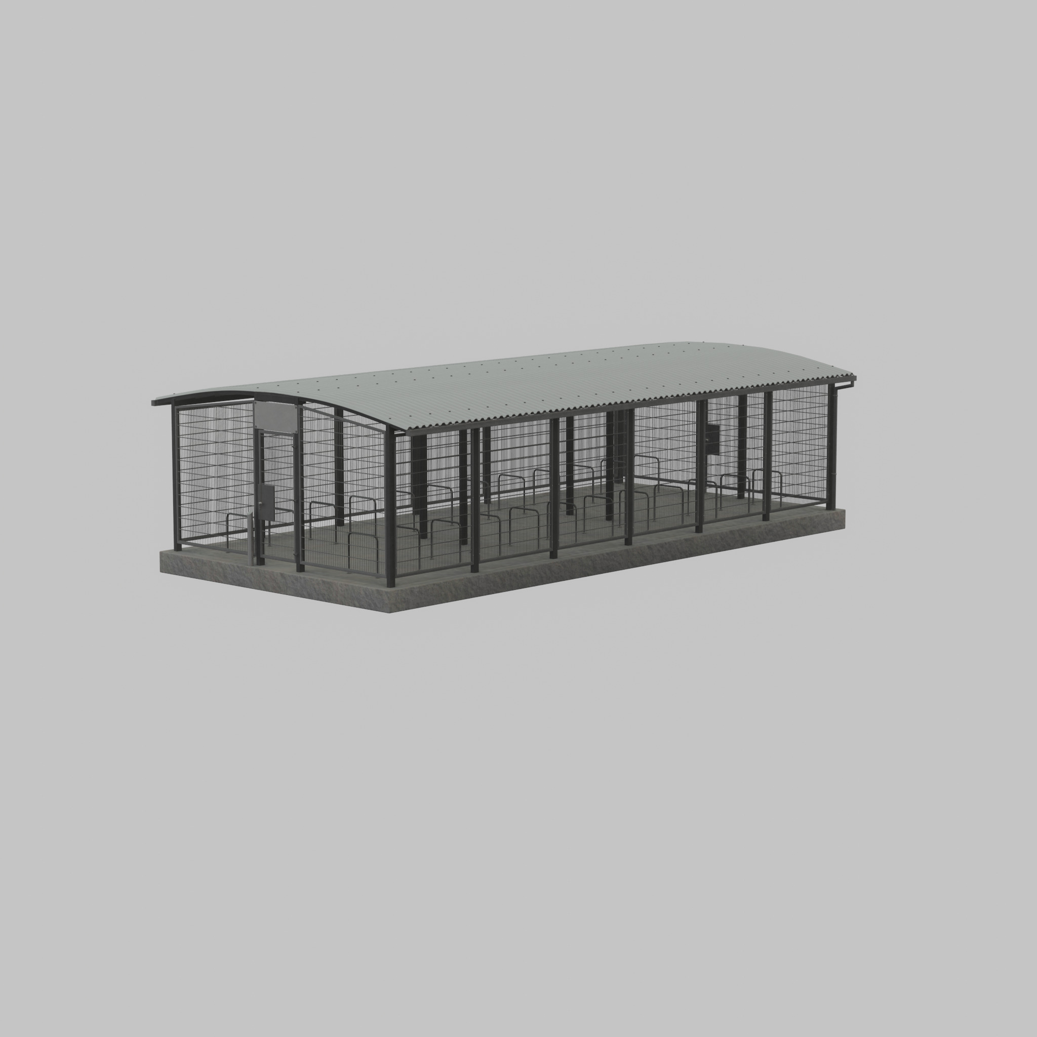 Leezenbox bicycle shelter with foundation Low-poly 3D model_48