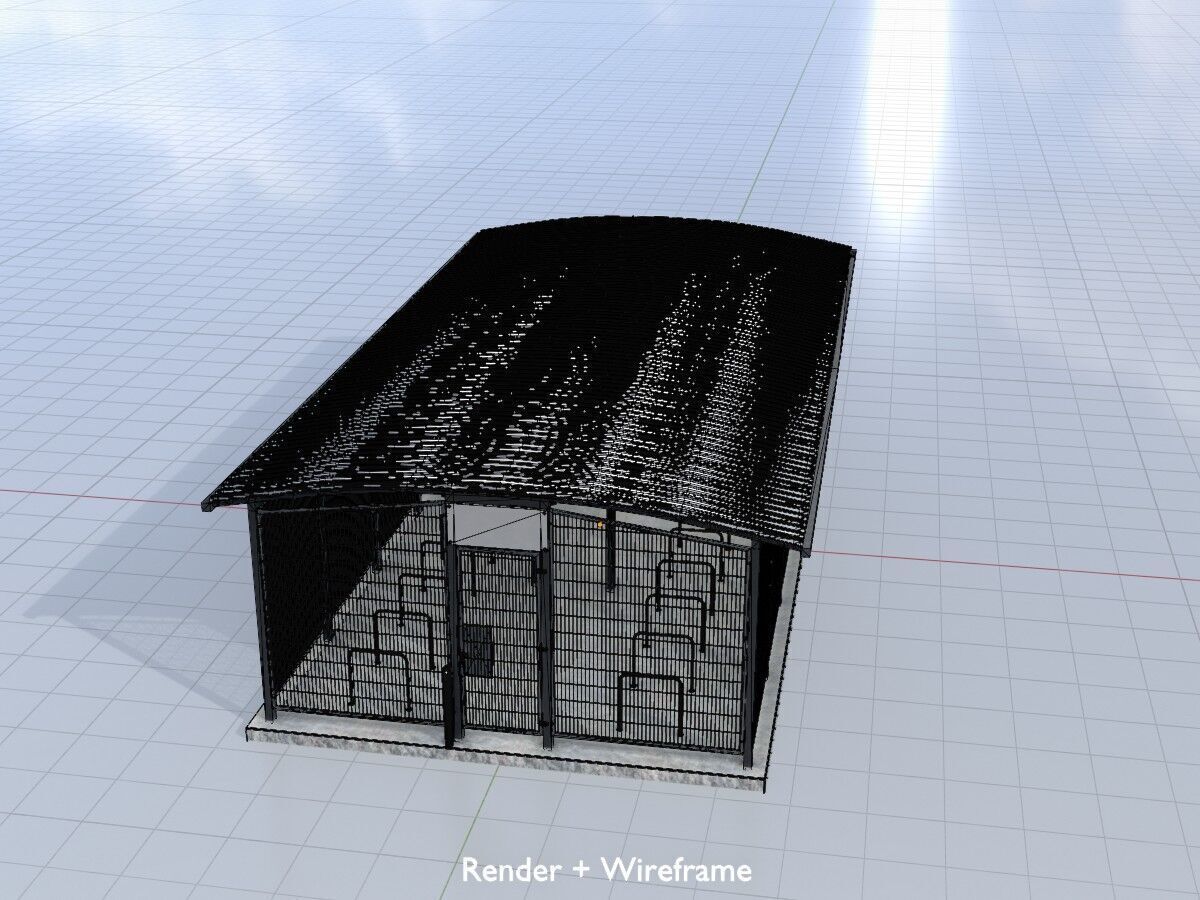 Leezenbox bicycle shelter with foundation Low-poly 3D model_5
