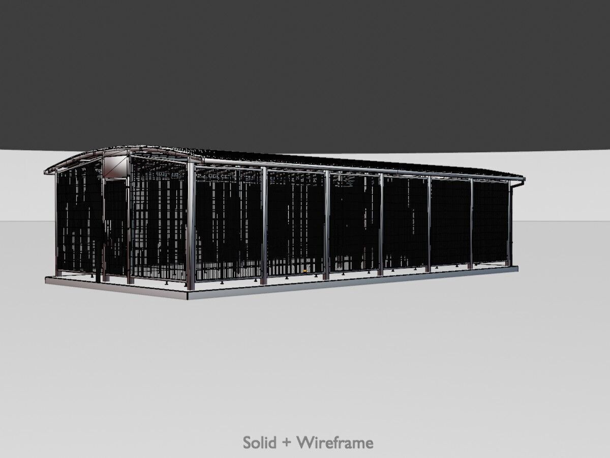 Leezenbox bicycle shelter with foundation Low-poly 3D model_9