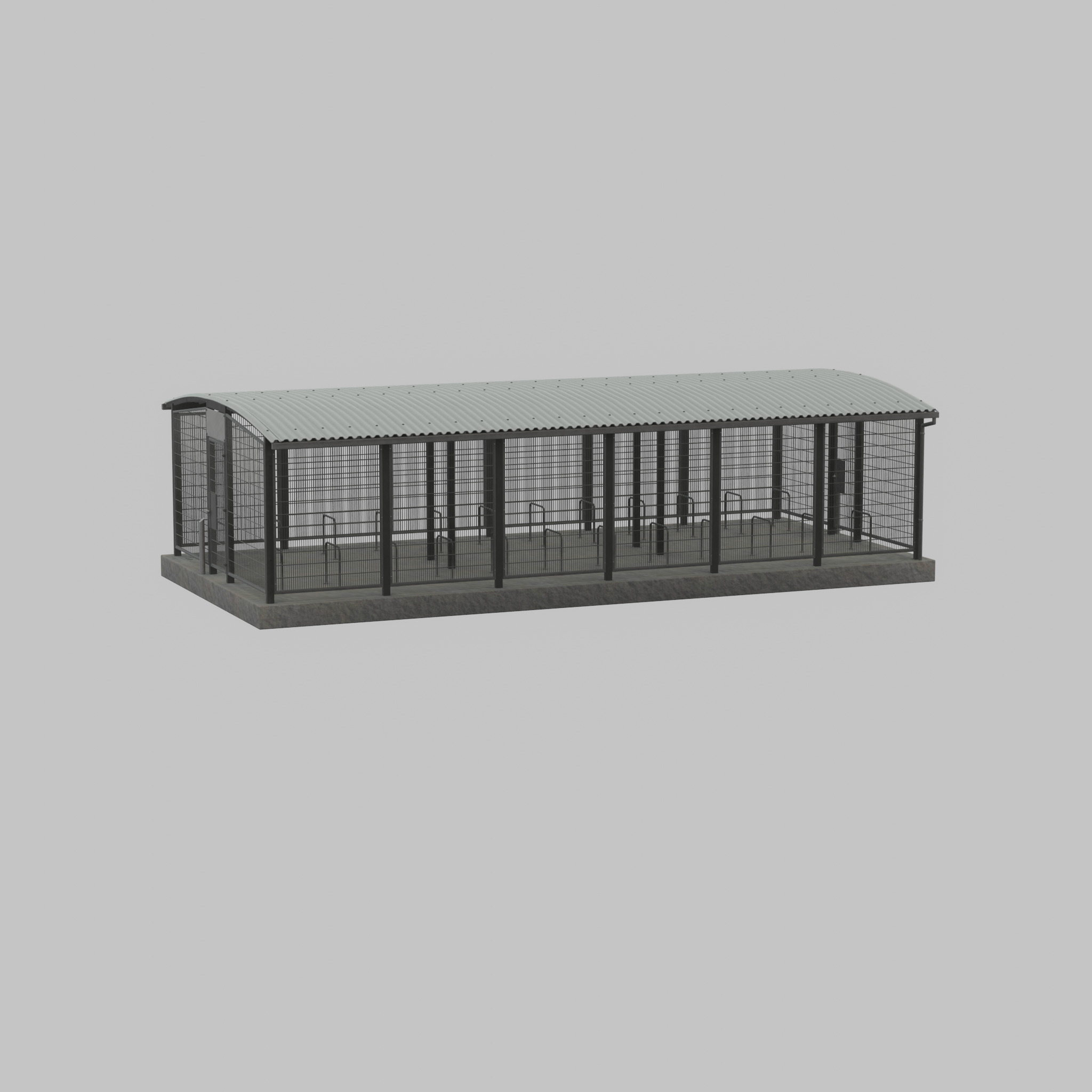 Leezenbox bicycle shelter with foundation Low-poly 3D model_51