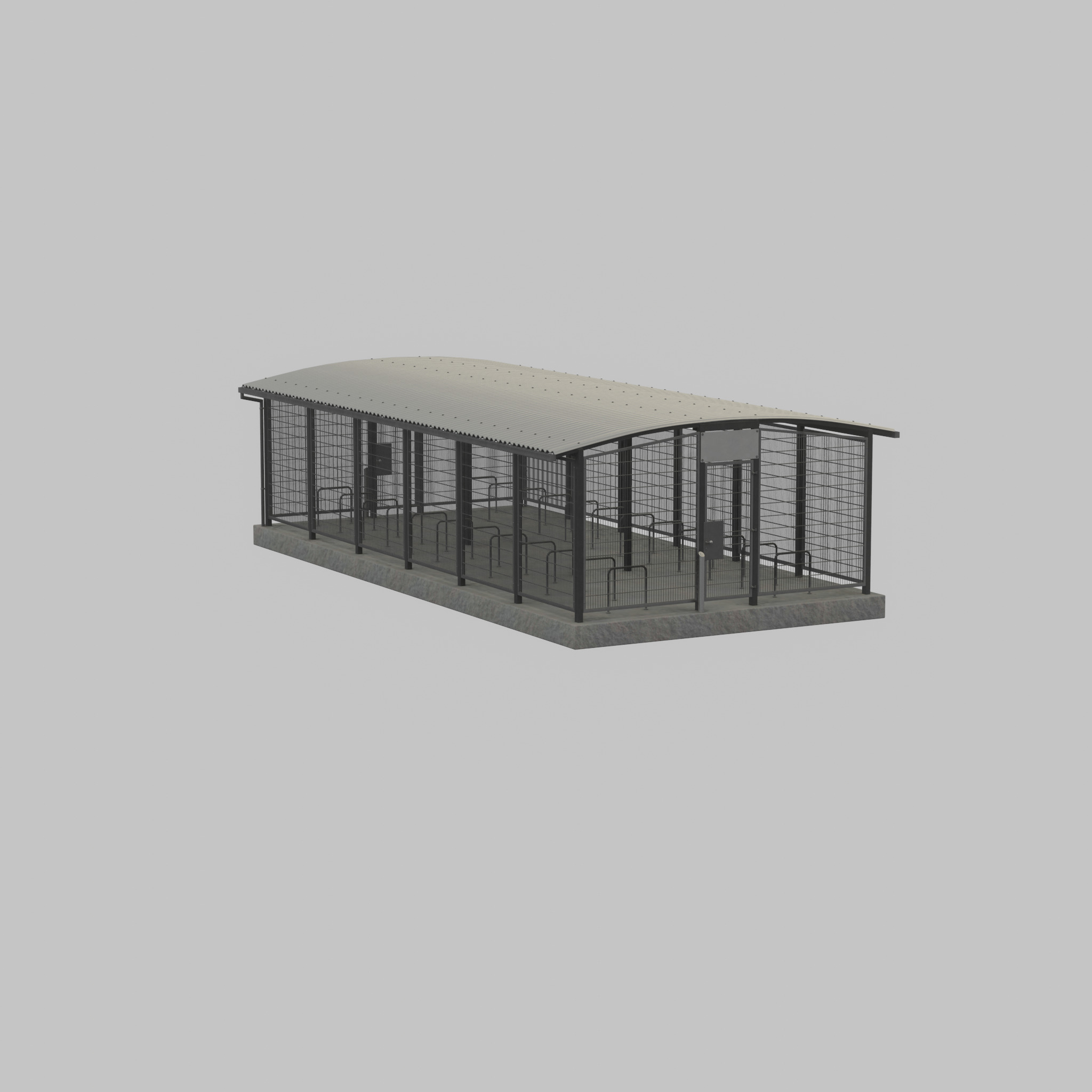 Leezenbox bicycle shelter with foundation Low-poly 3D model_38