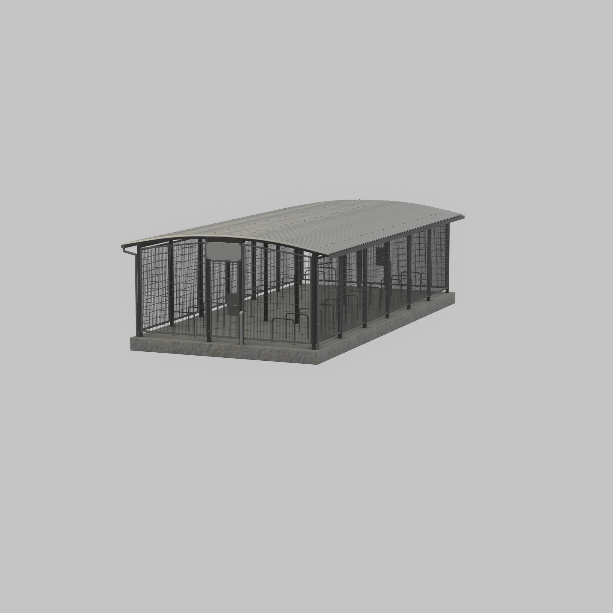 Leezenbox bicycle shelter with foundation Low-poly 3D model_65