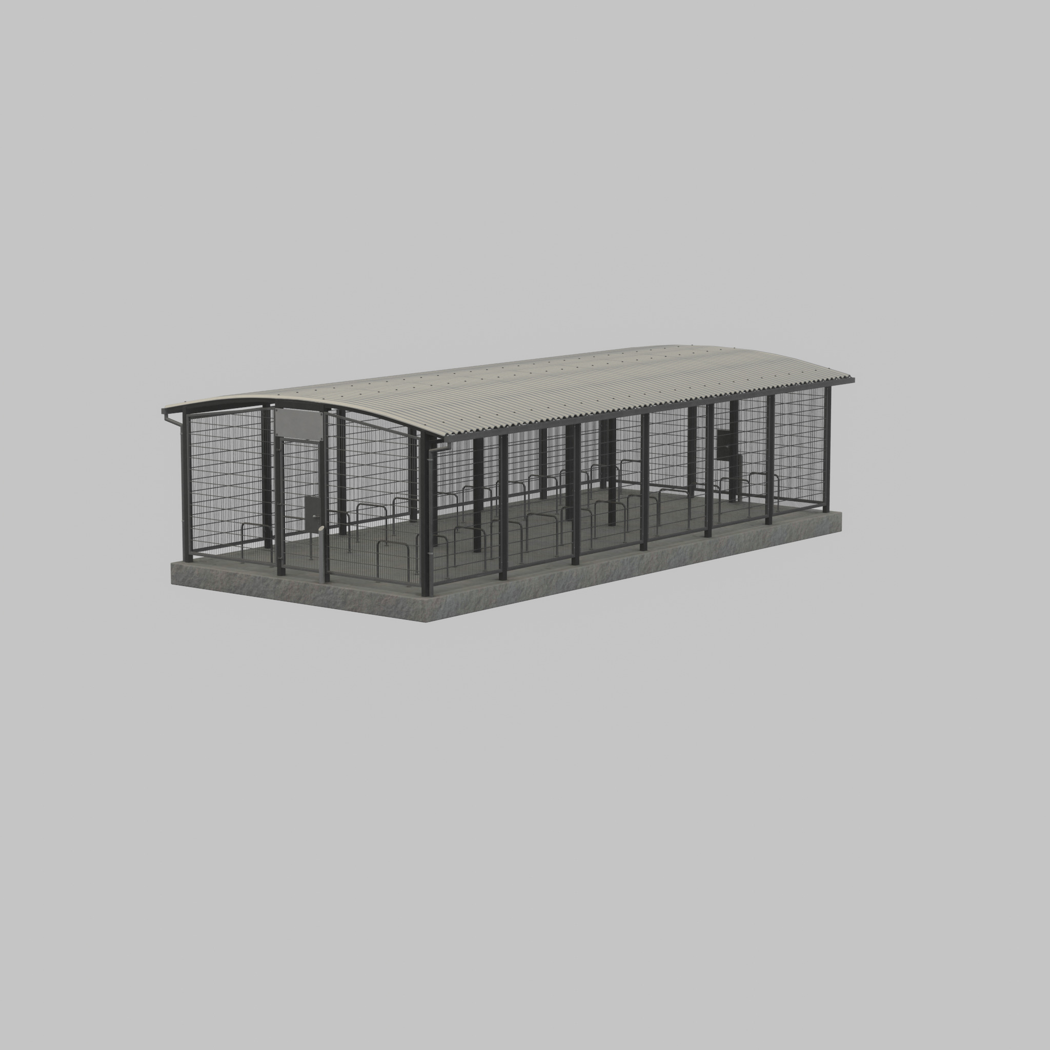 Leezenbox bicycle shelter with foundation Low-poly 3D model_23