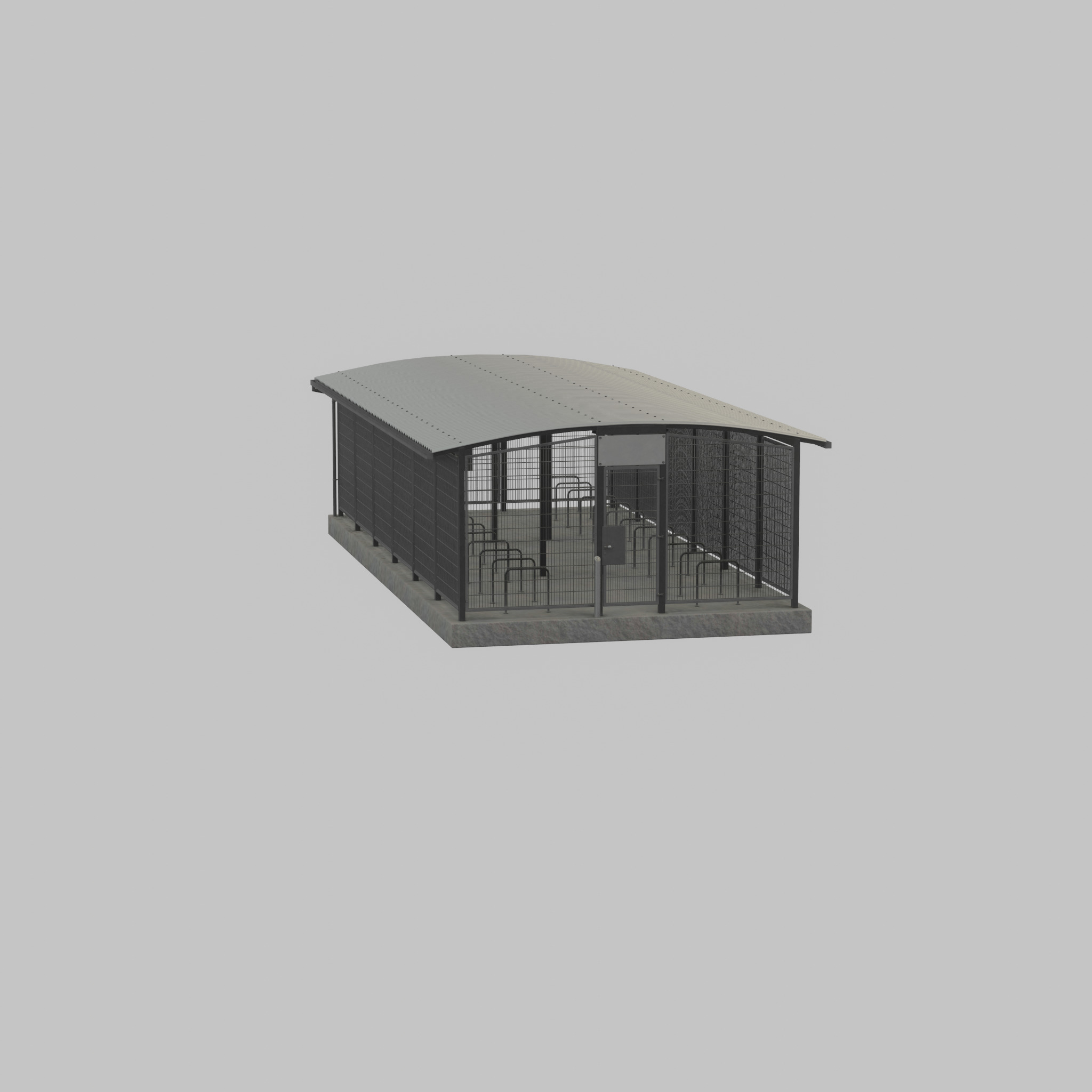 Leezenbox bicycle shelter with foundation Low-poly 3D model_40