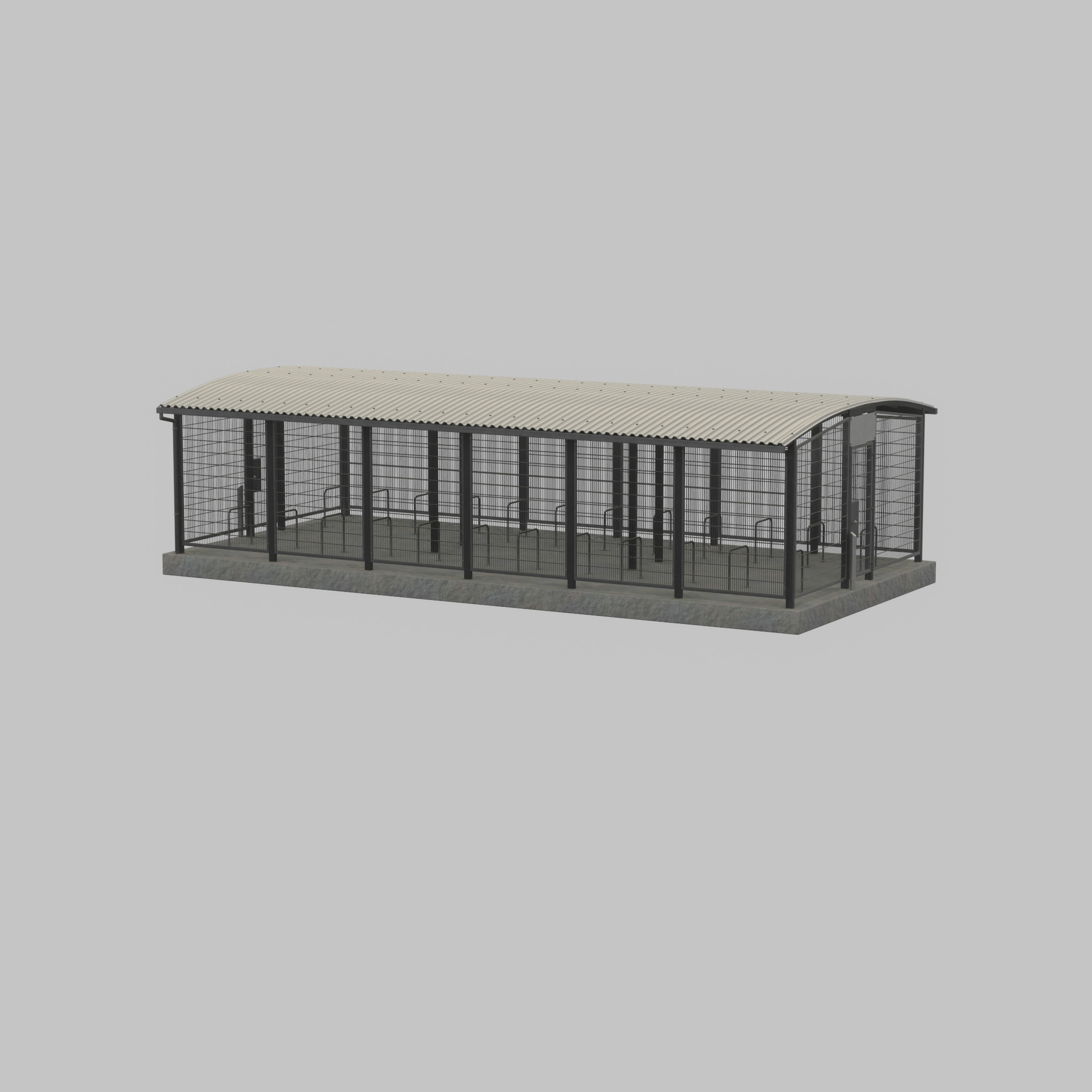 Leezenbox bicycle shelter with foundation Low-poly 3D model_34