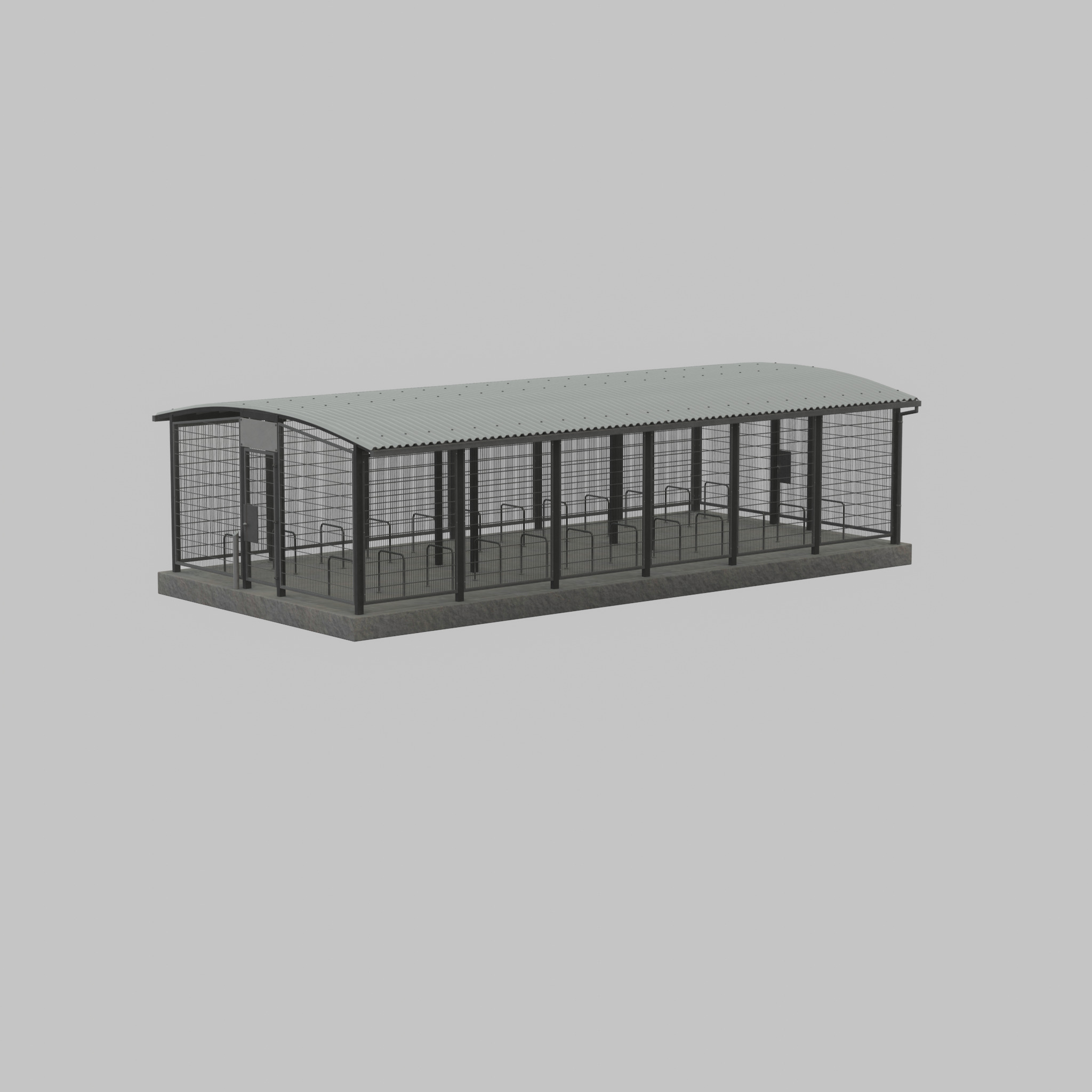 Leezenbox bicycle shelter with foundation Low-poly 3D model_49