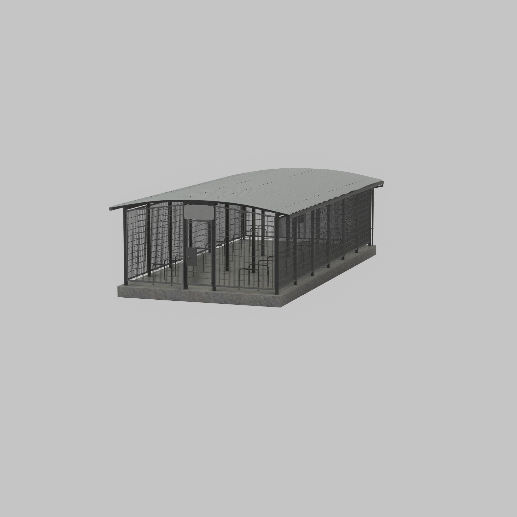 Leezenbox bicycle shelter with foundation Low-poly 3D model_45