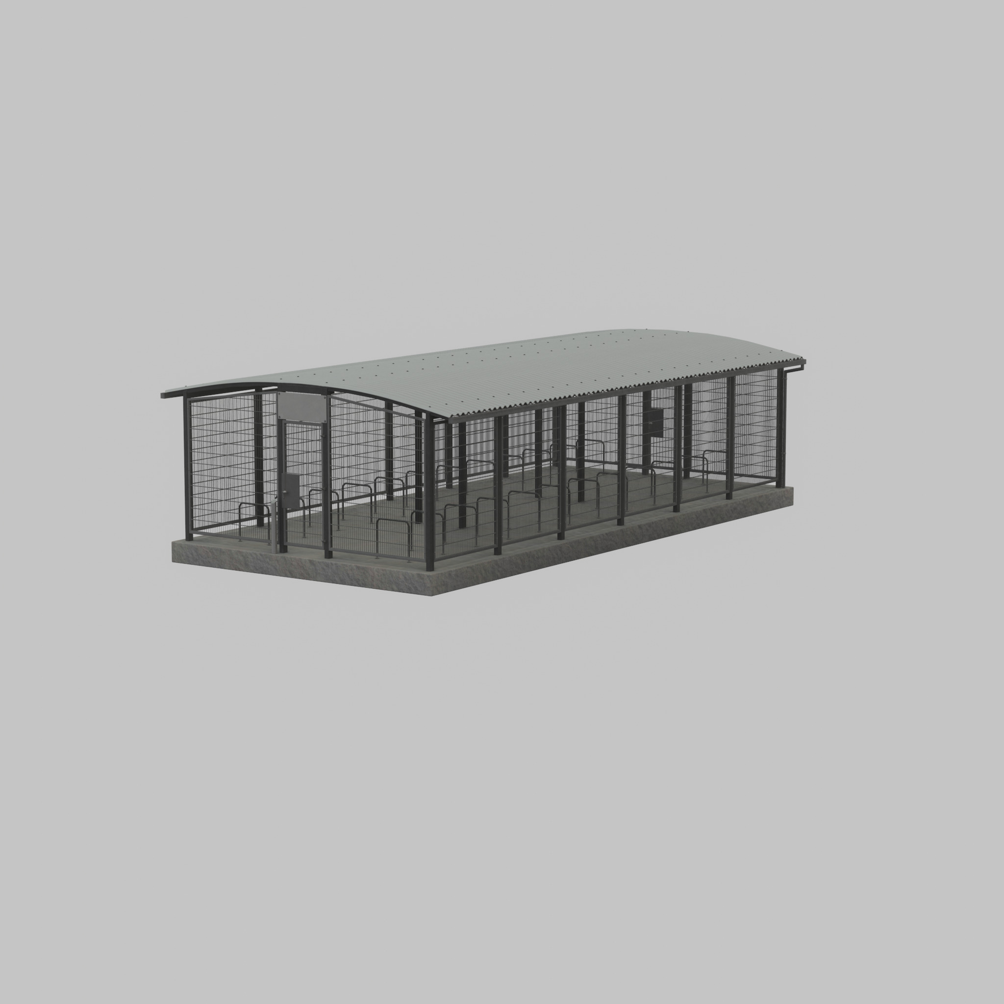 Leezenbox bicycle shelter with foundation Low-poly 3D model_47