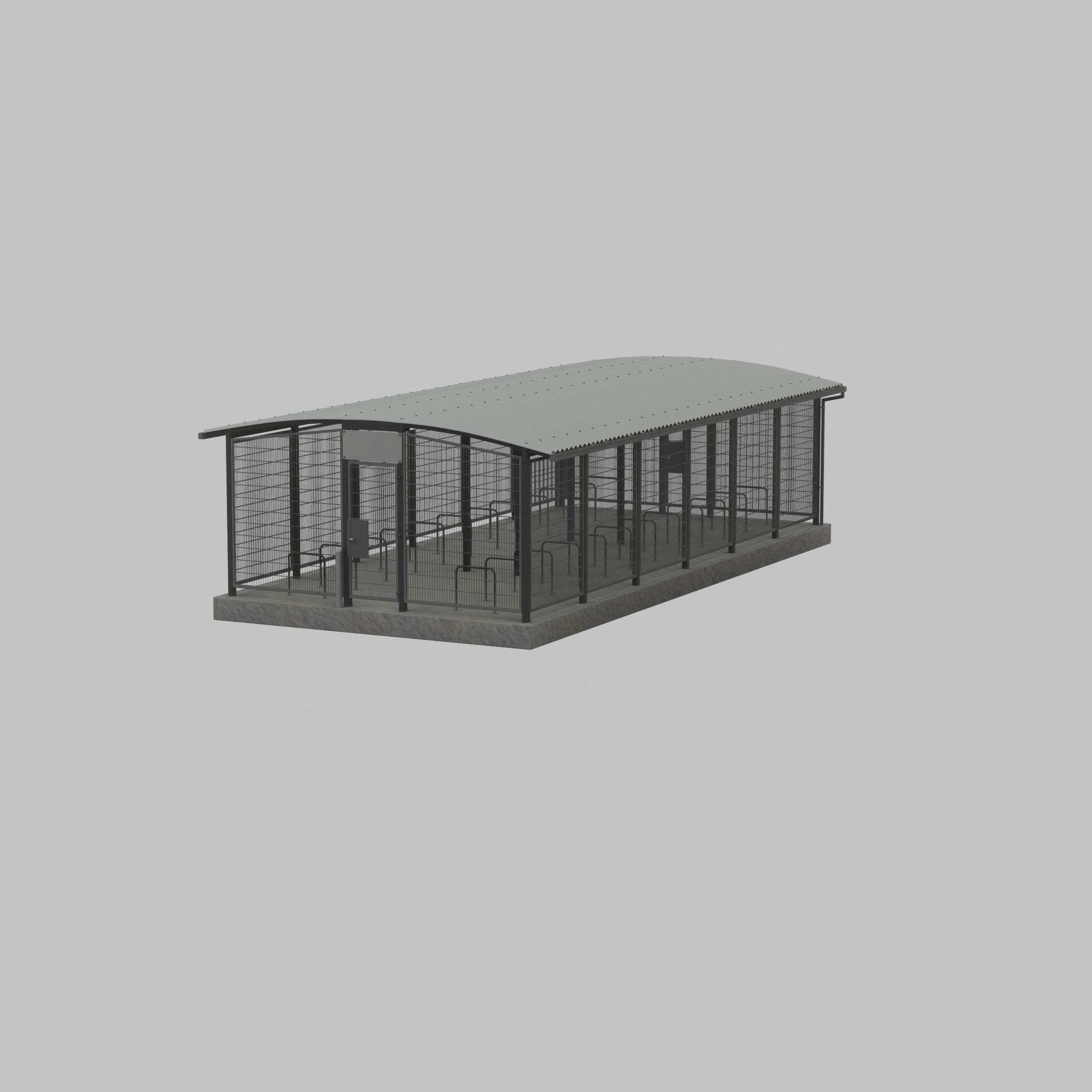 Leezenbox bicycle shelter with foundation Low-poly 3D model_46