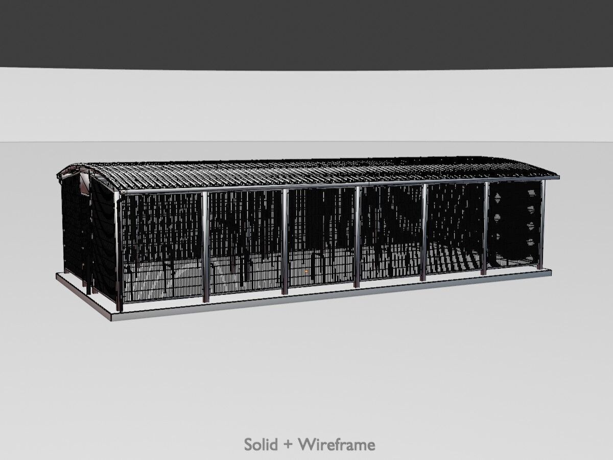 Leezenbox bicycle shelter with foundation Low-poly 3D model_11