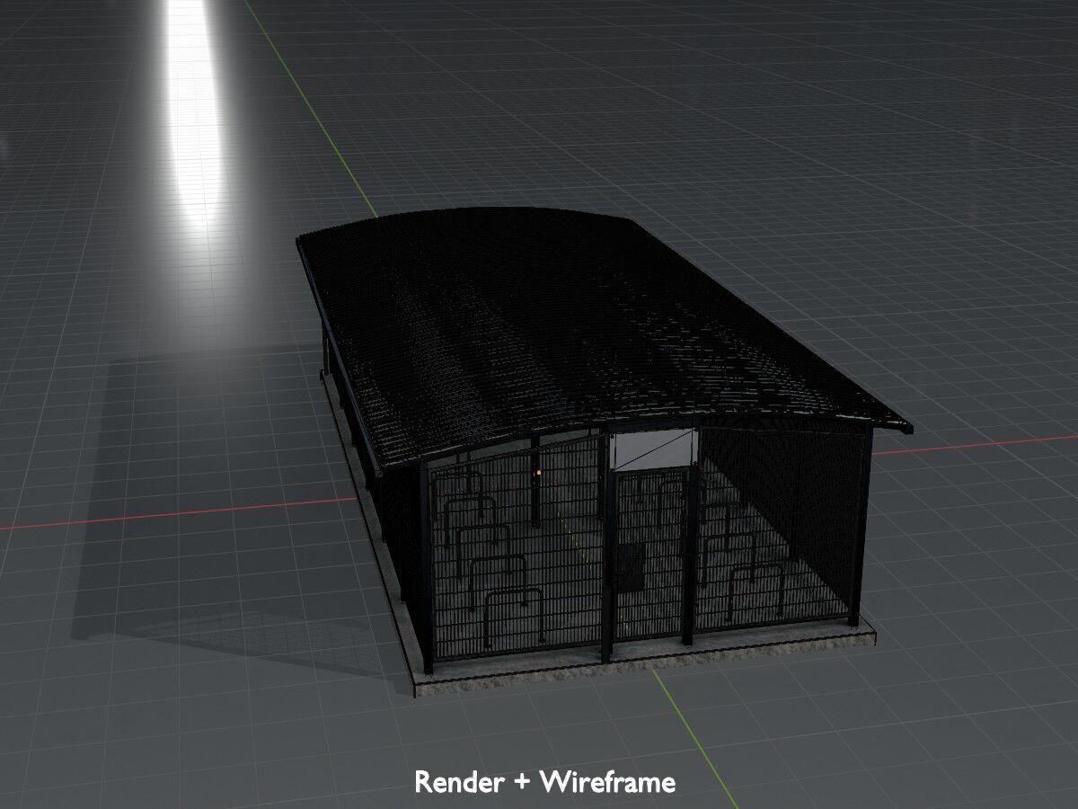 Leezenbox bicycle shelter with foundation Low-poly 3D model_8