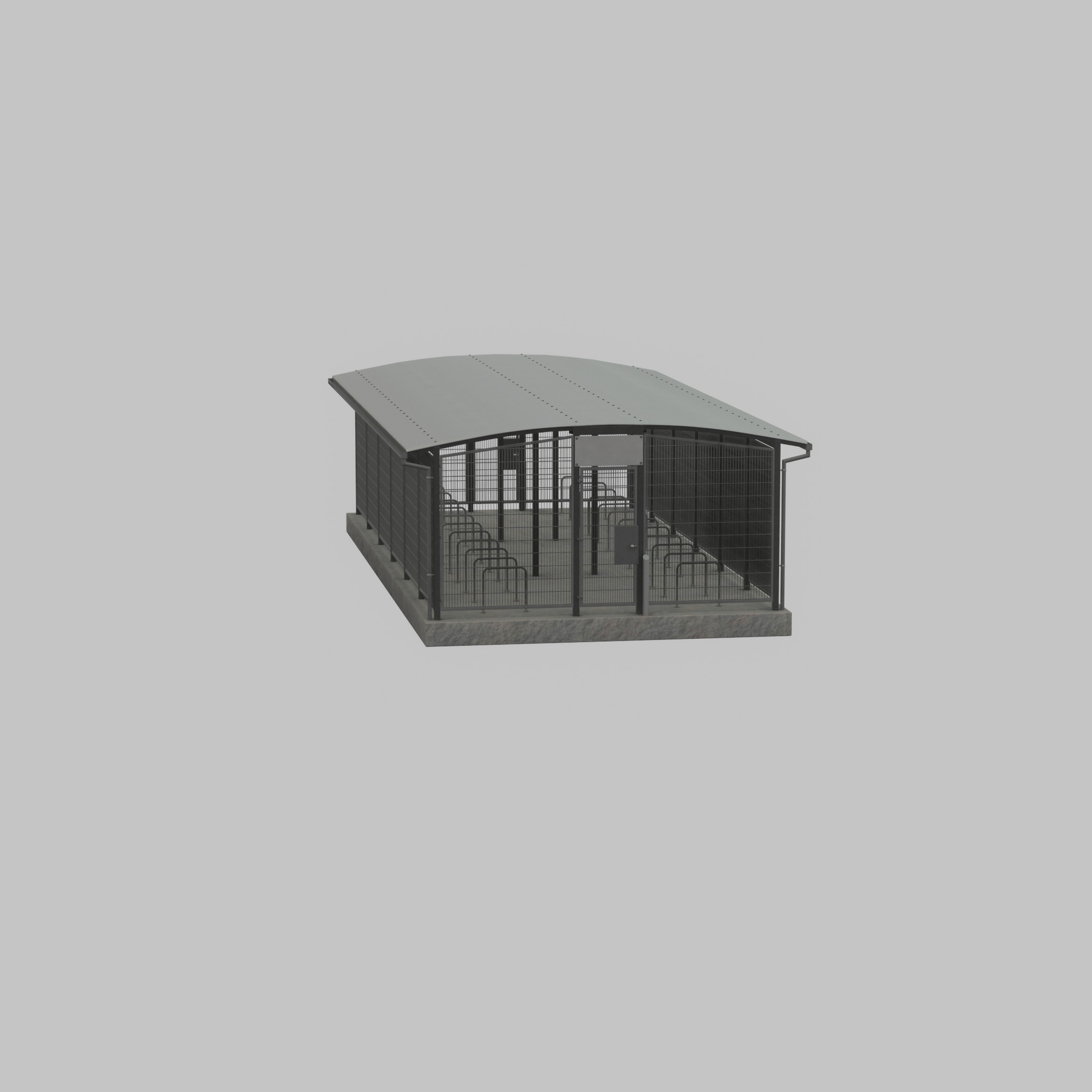 Leezenbox bicycle shelter with foundation Low-poly 3D model_61