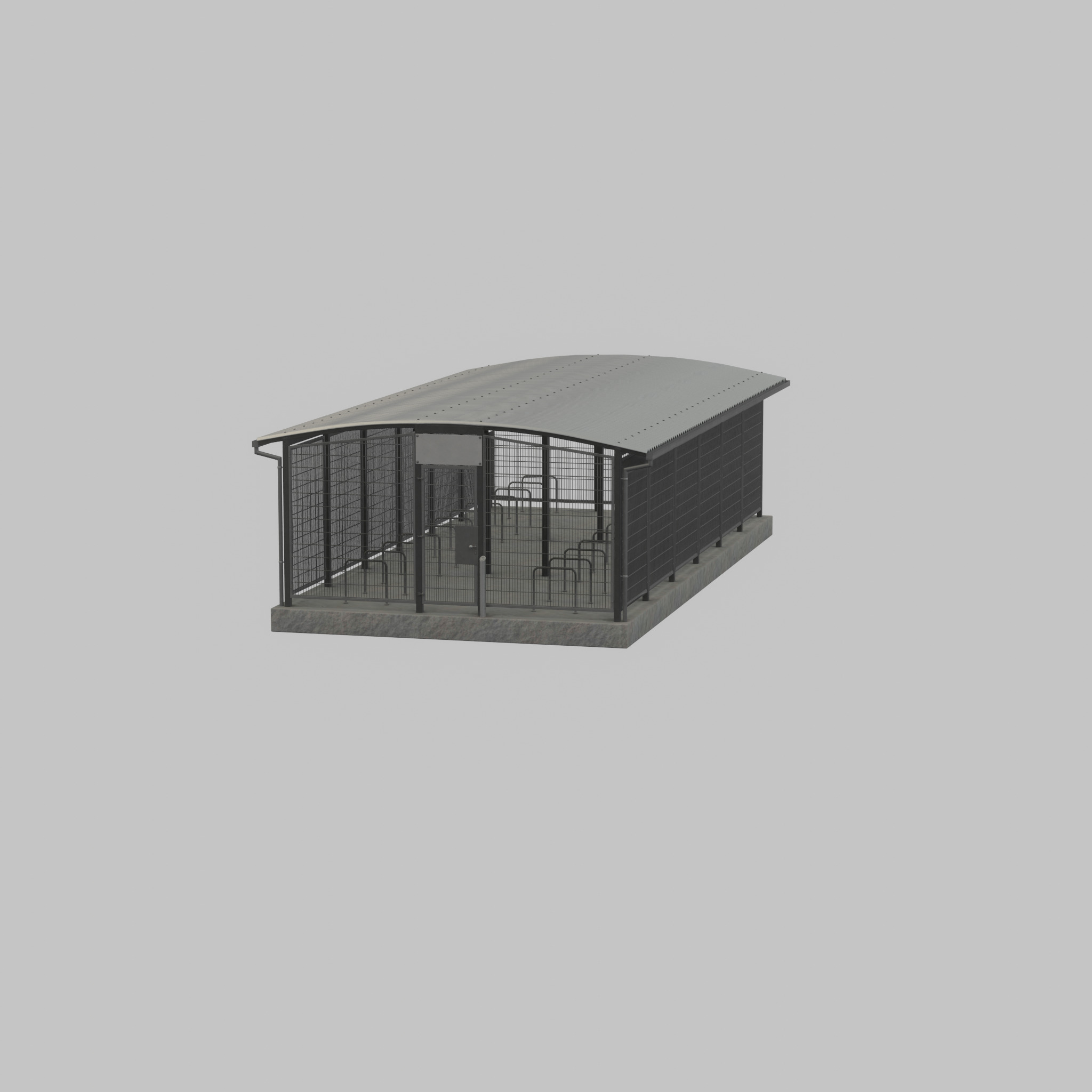 Leezenbox bicycle shelter with foundation Low-poly 3D model_64