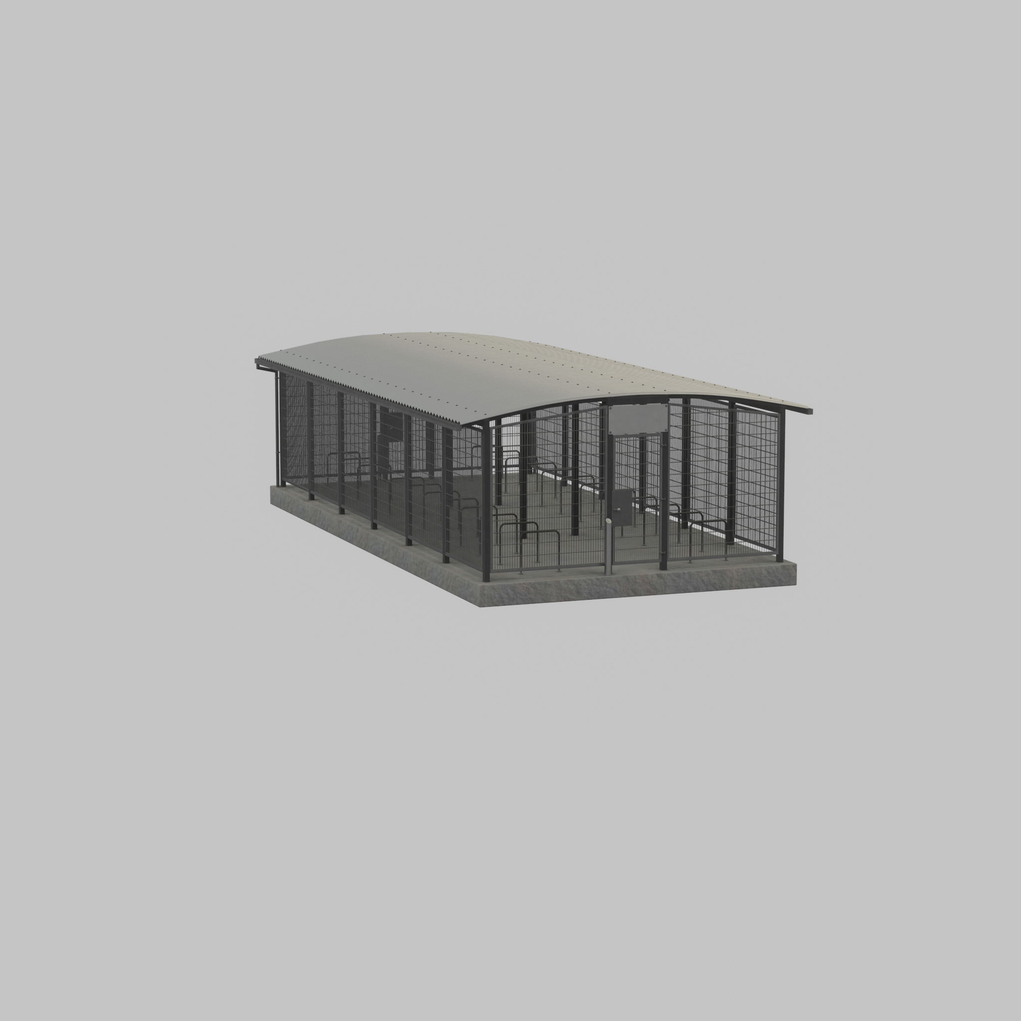 Leezenbox bicycle shelter with foundation Low-poly 3D model_39