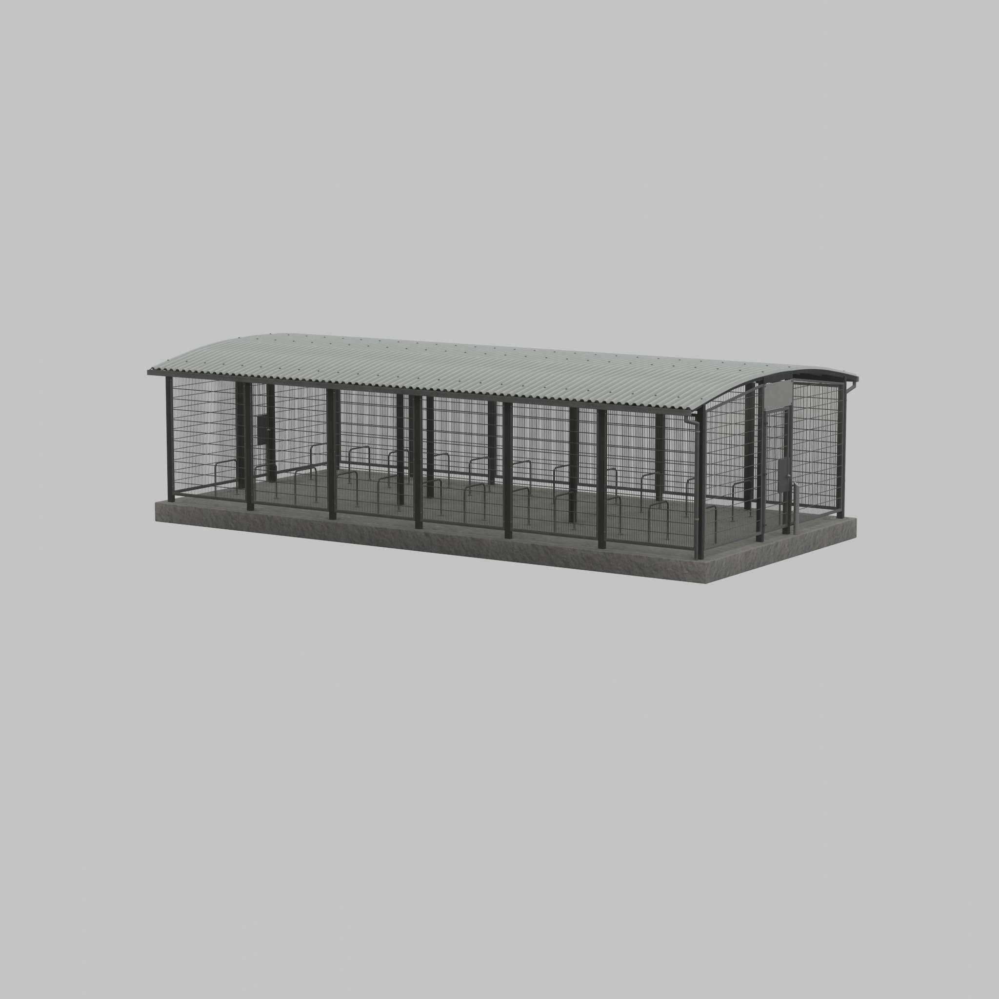 Leezenbox bicycle shelter with foundation Low-poly 3D model_59