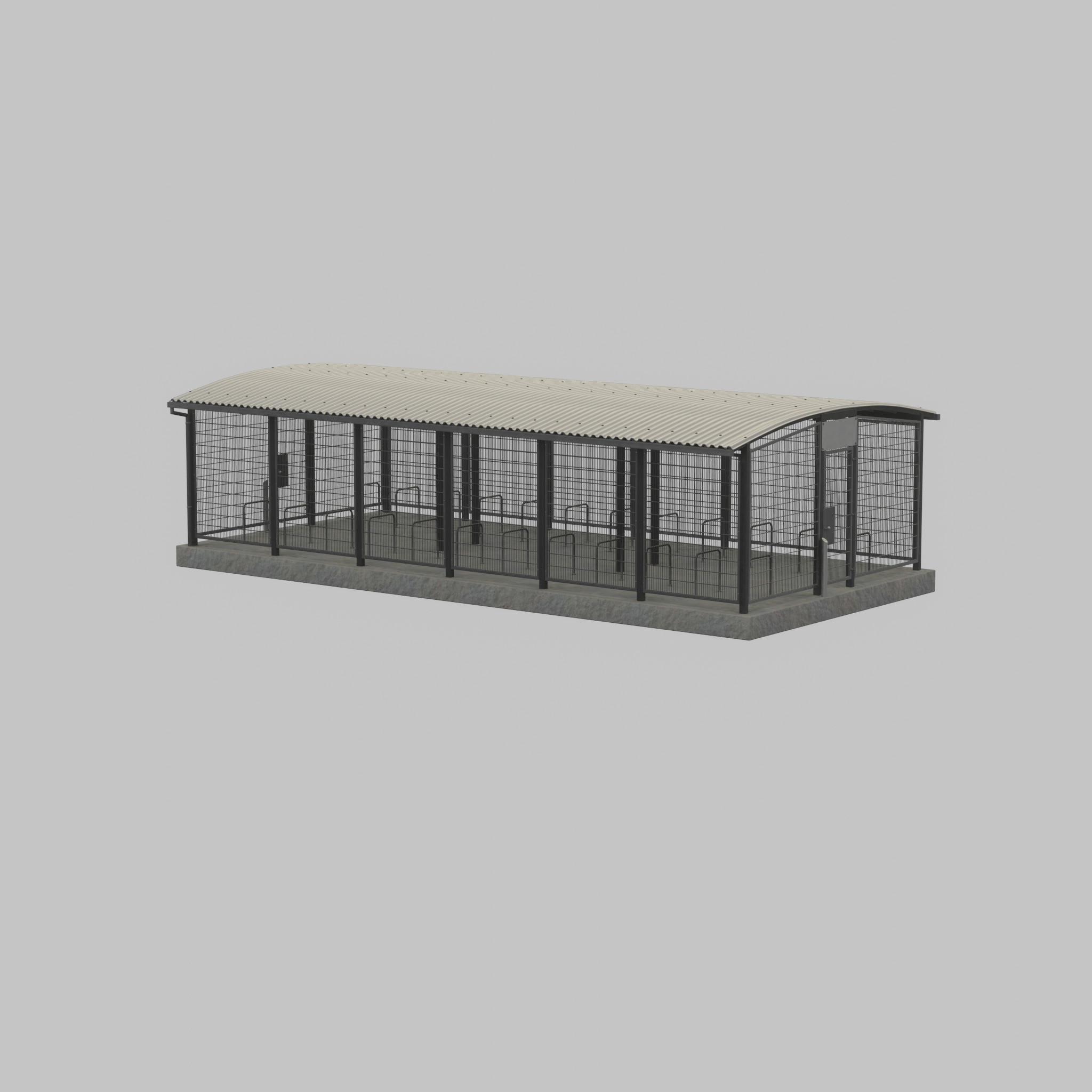 Leezenbox bicycle shelter with foundation Low-poly 3D model_35
