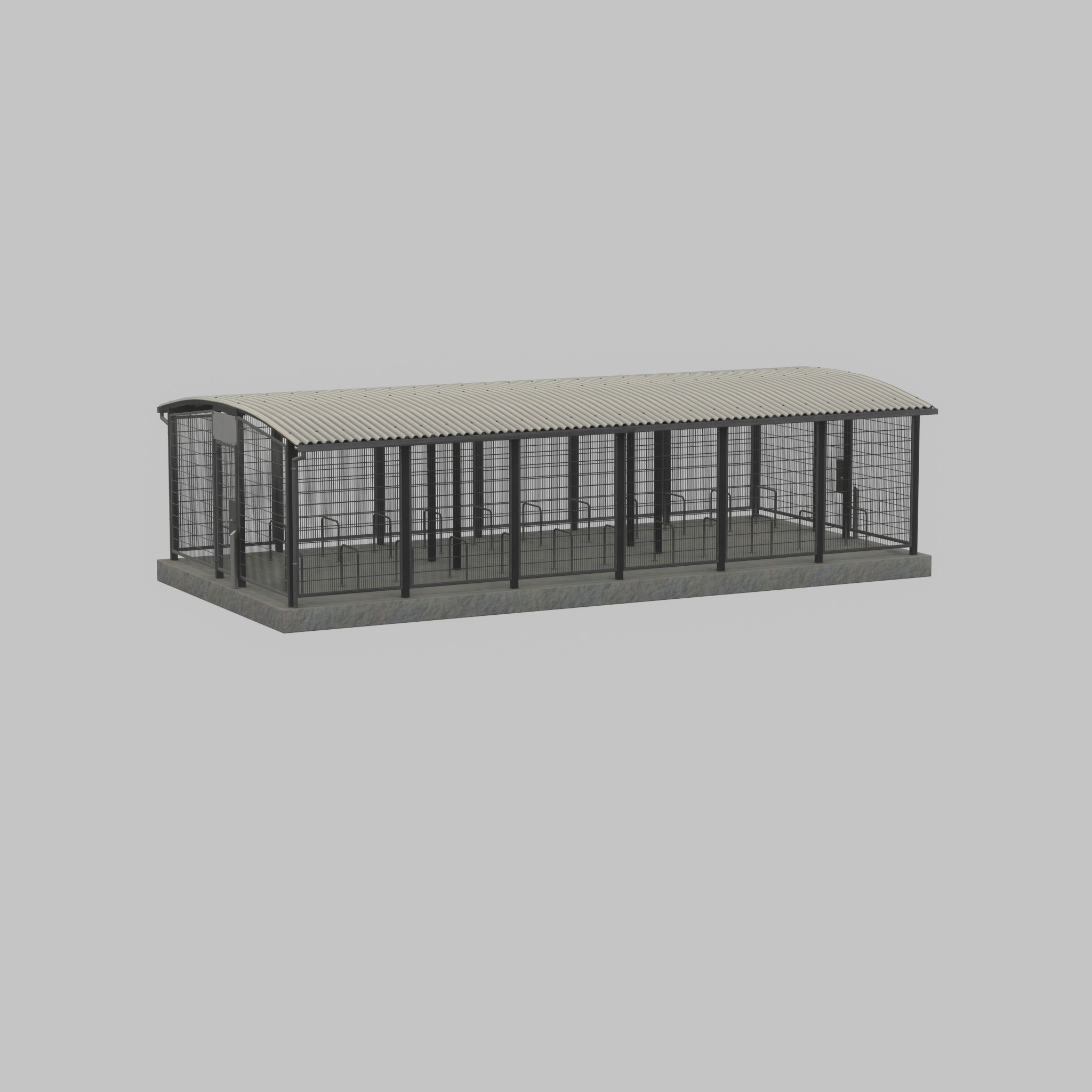 Leezenbox bicycle shelter with foundation Low-poly 3D model_26