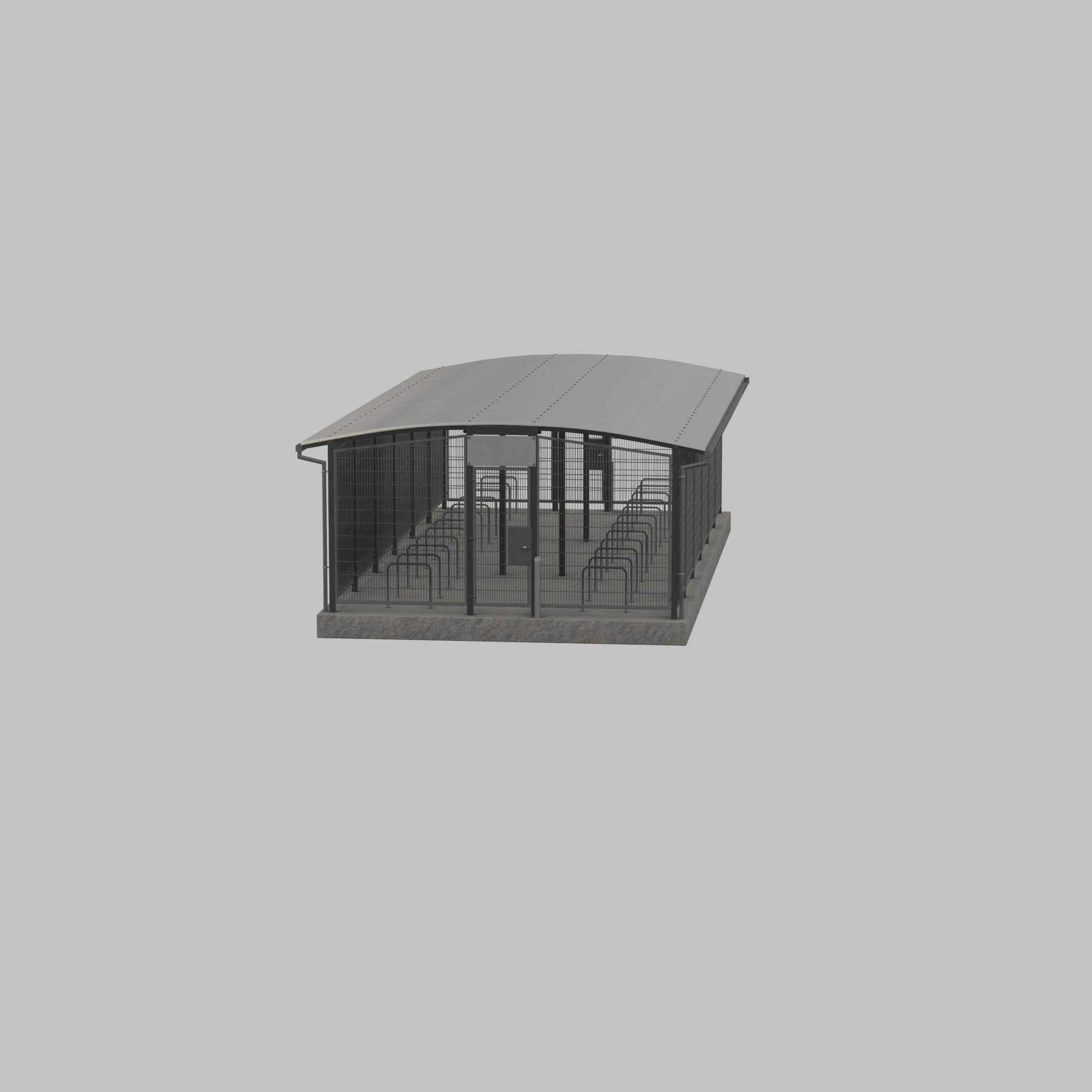 Leezenbox bicycle shelter with foundation Low-poly 3D model_63