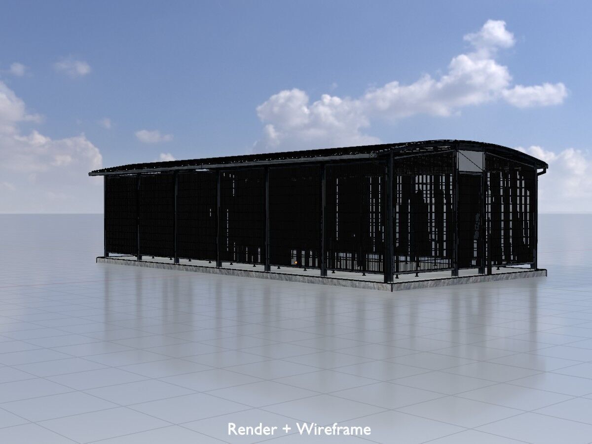 Leezenbox bicycle shelter with foundation Low-poly 3D model_6