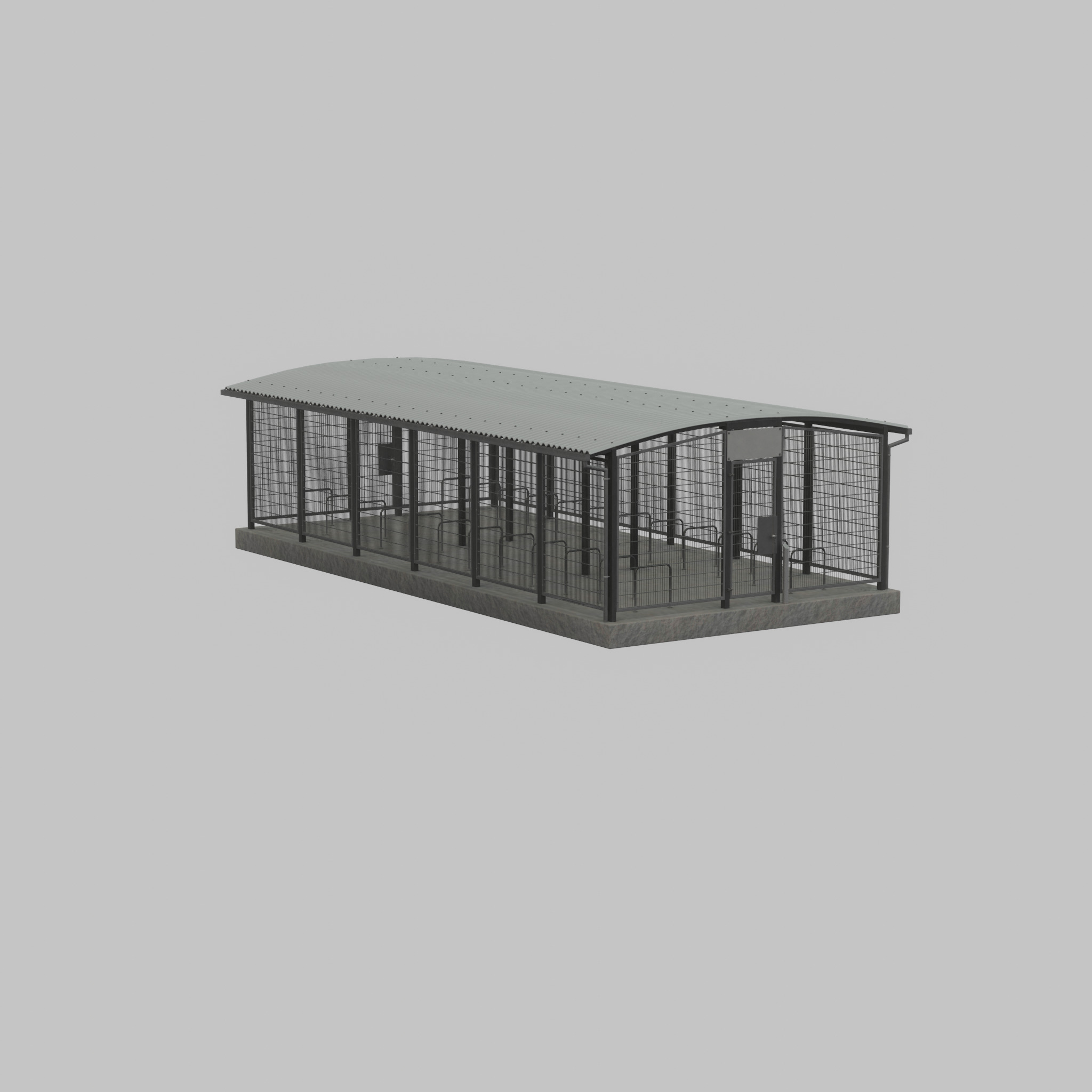 Leezenbox bicycle shelter with foundation Low-poly 3D model_32